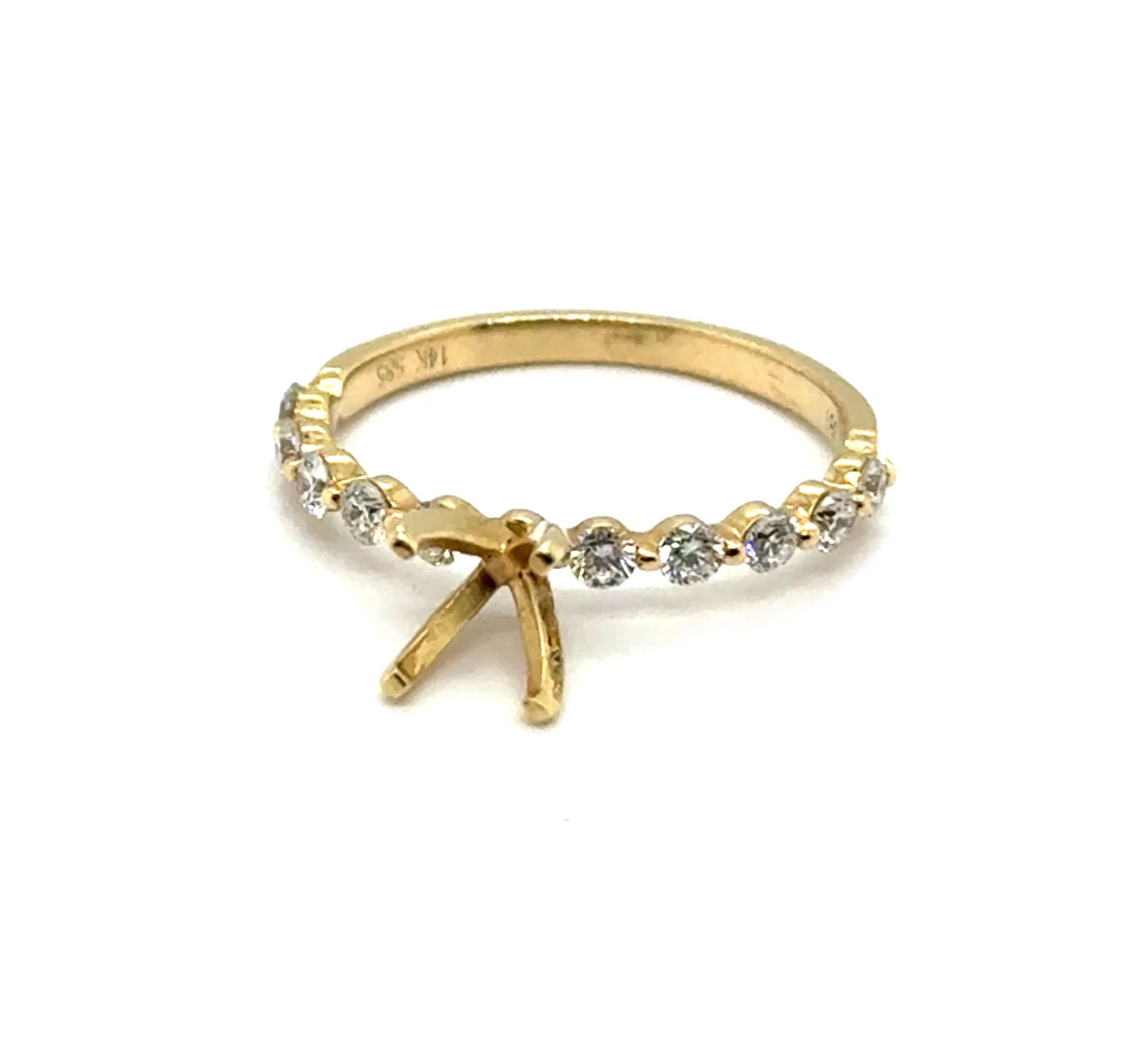 0.44 Ctw 14Kt Yellow Gold Four Prong Diamond Mounting