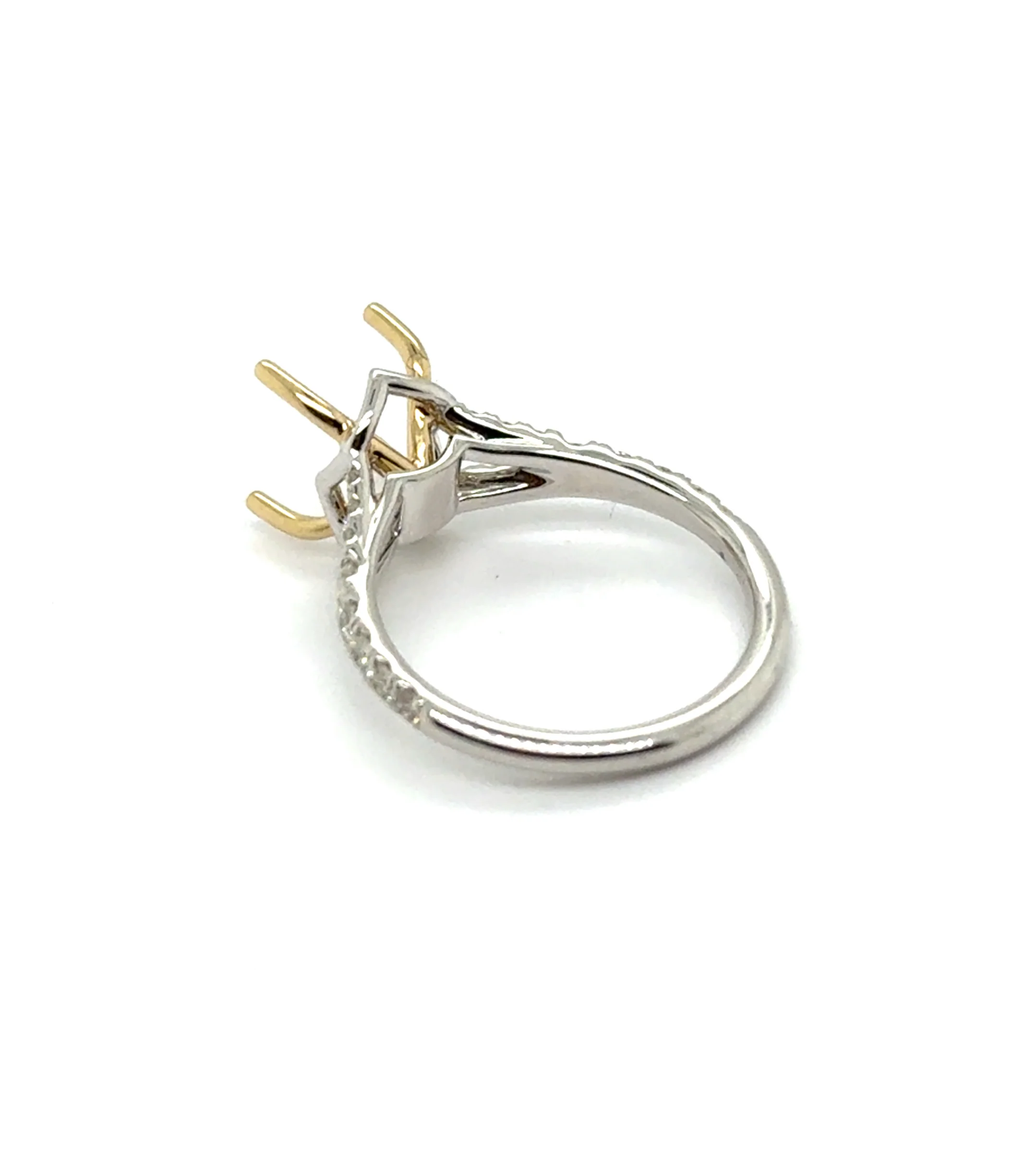 0.48 Ctw 14Kt Two Tone Diamond Semi-Mount Engagement Ring - Image 2
