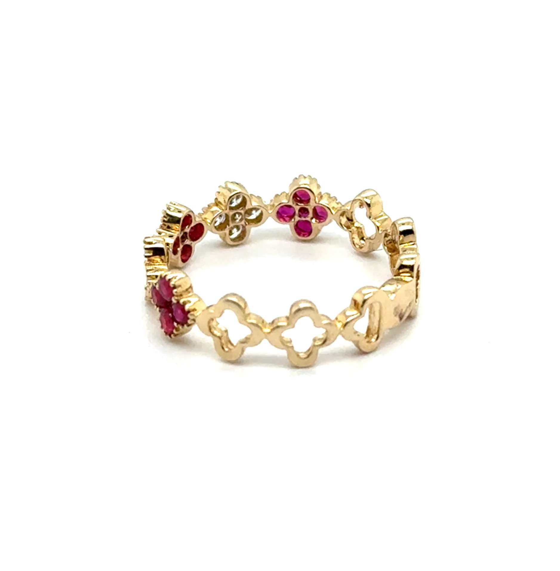 0.79 Cttw 14kt Yellow Gold Ruby And Diamond Ring - Image 2