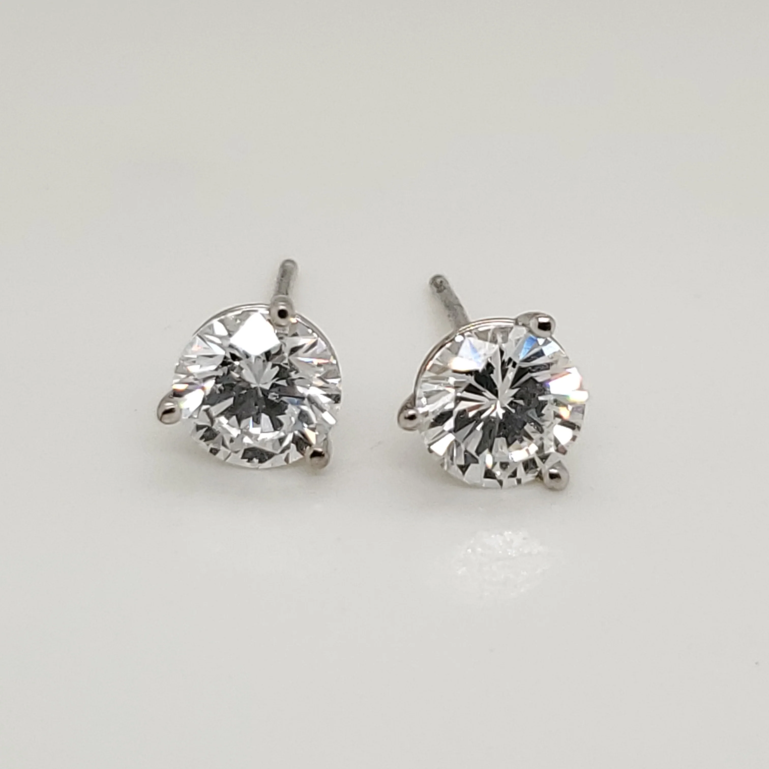 1.60 Carat Total Weight Diamond Stud Earrings - Image 2