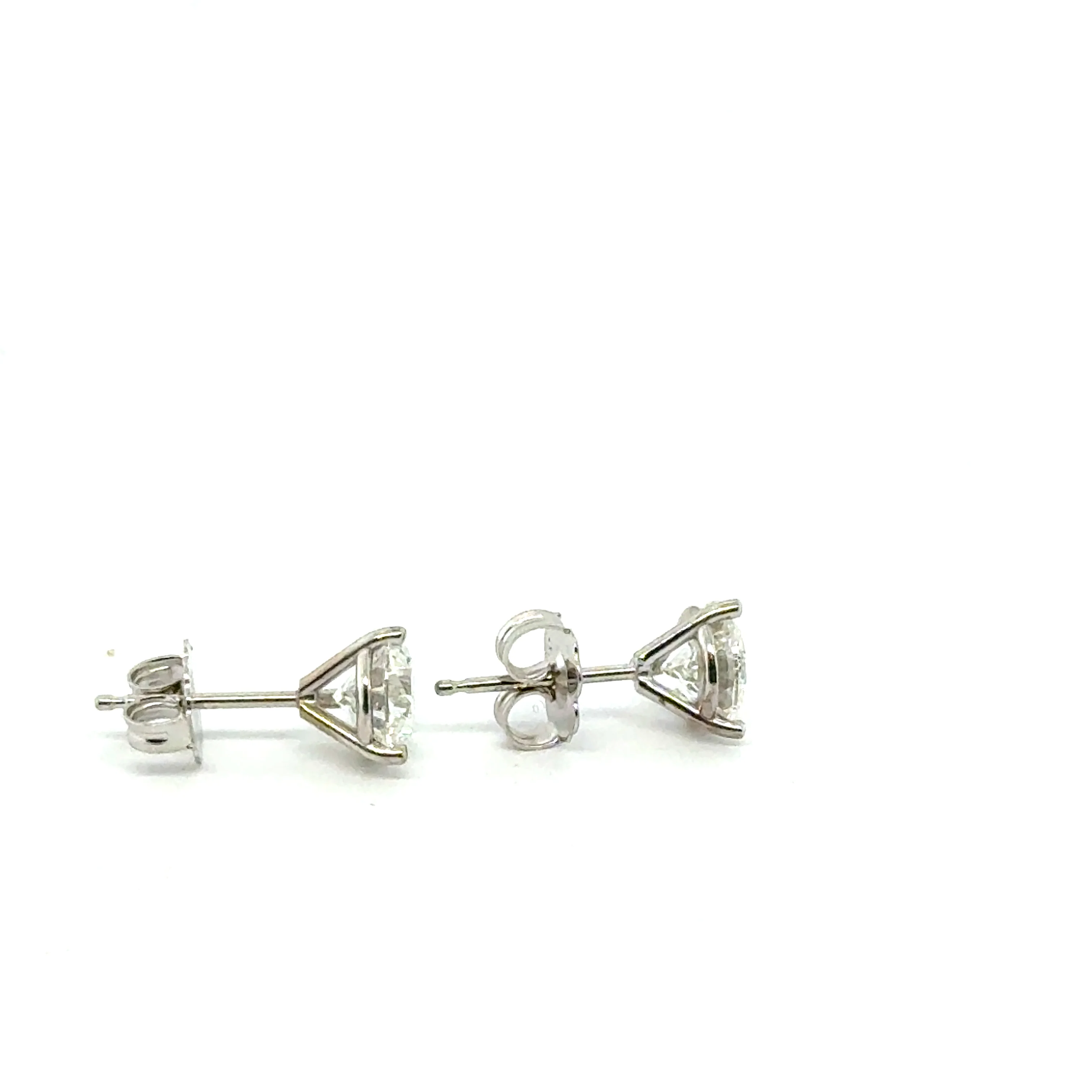 1.60 Carat Total Weight Diamond Stud Earrings - Image 3