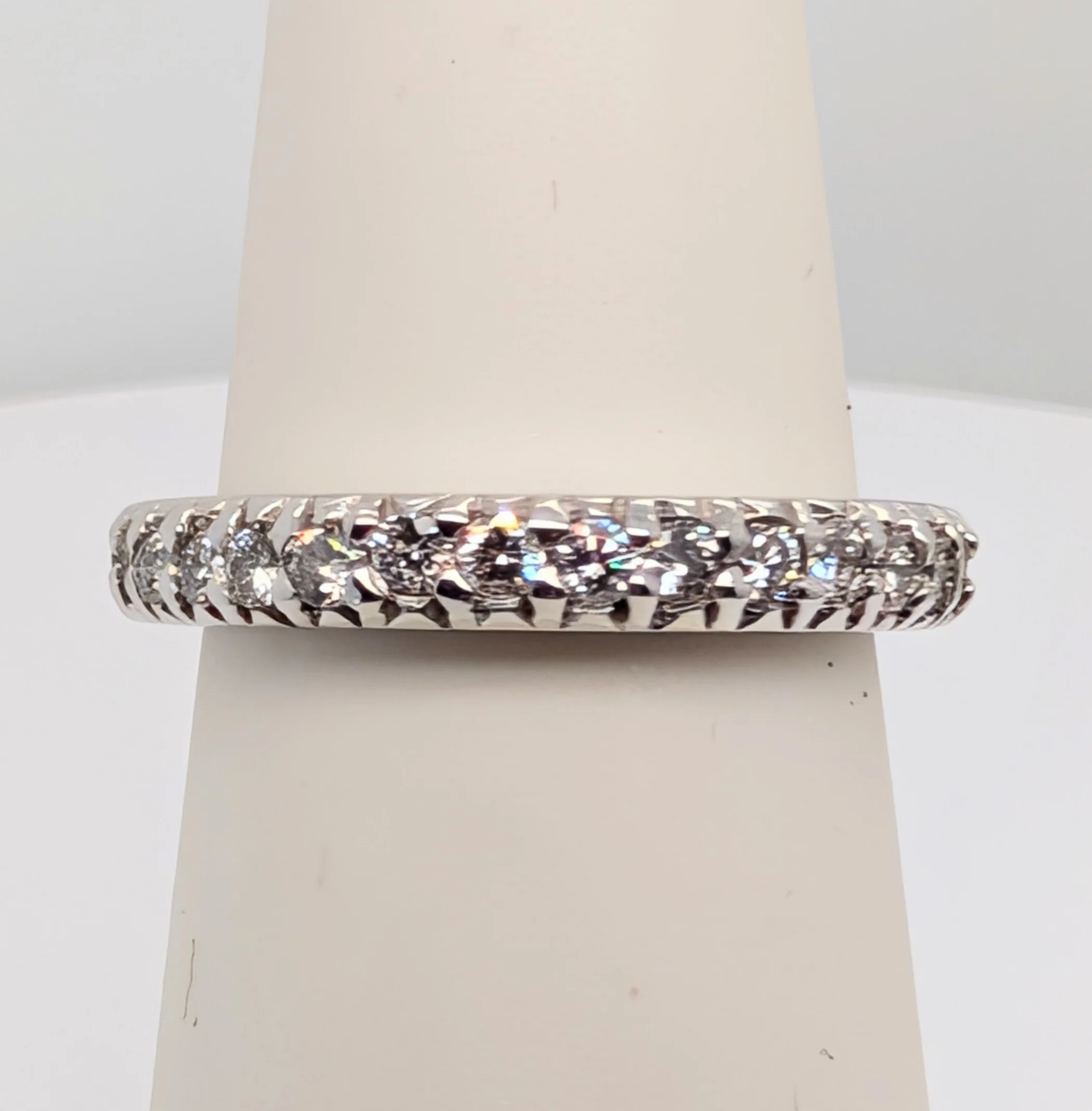 14K White Gold and Diamond Halfway Band 0.50cttw