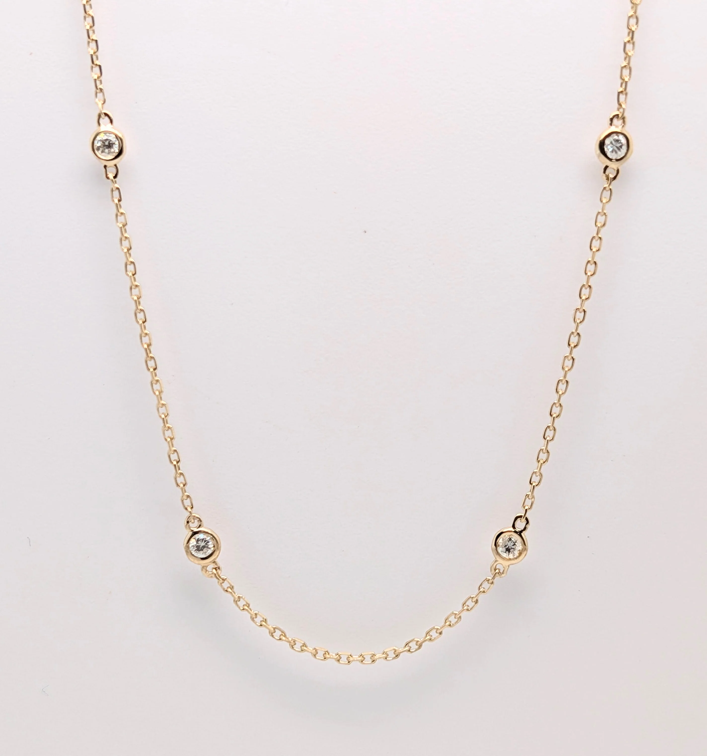 14K Yellow Gold 18"" Diamonds by the Yard Necklace 0.52cttw