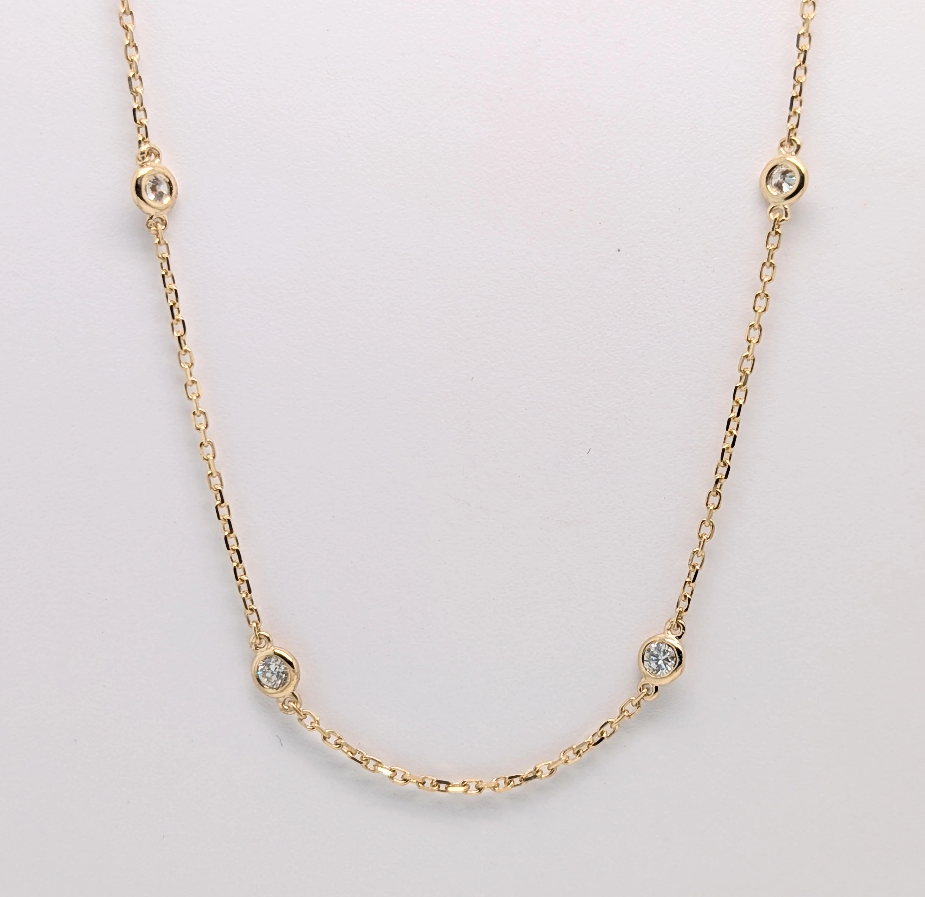 14K Yellow Gold 18"" Diamonds by the Yard Necklace 0.73cttw