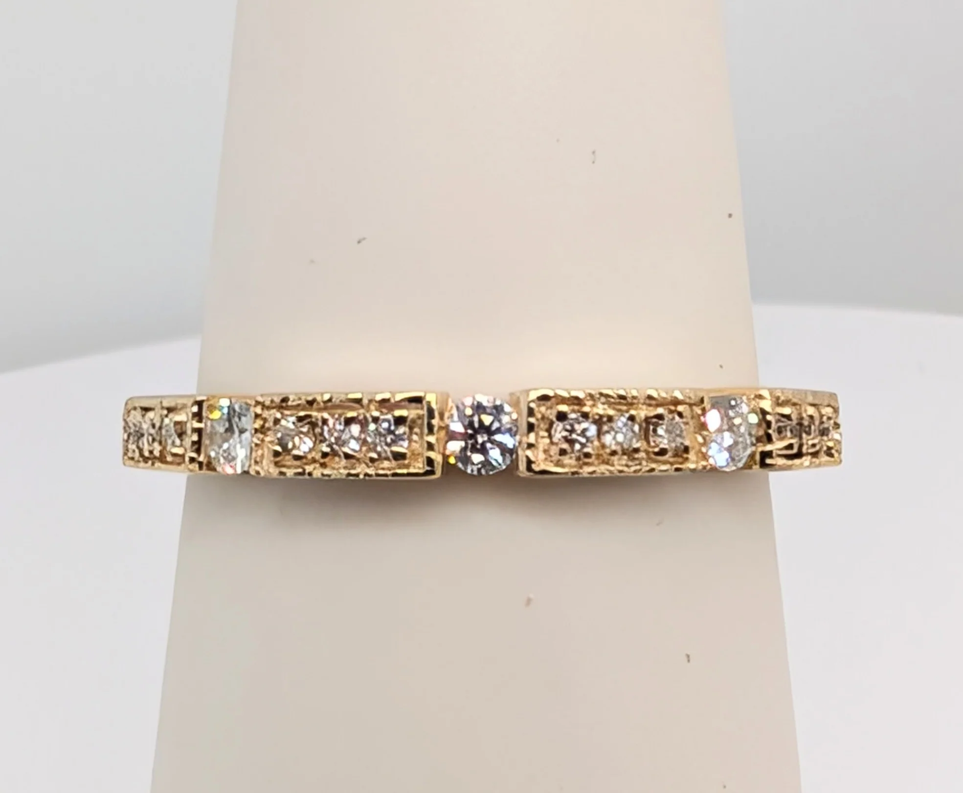14K Yellow Gold and Diamond Segmented Band 0.30cttw