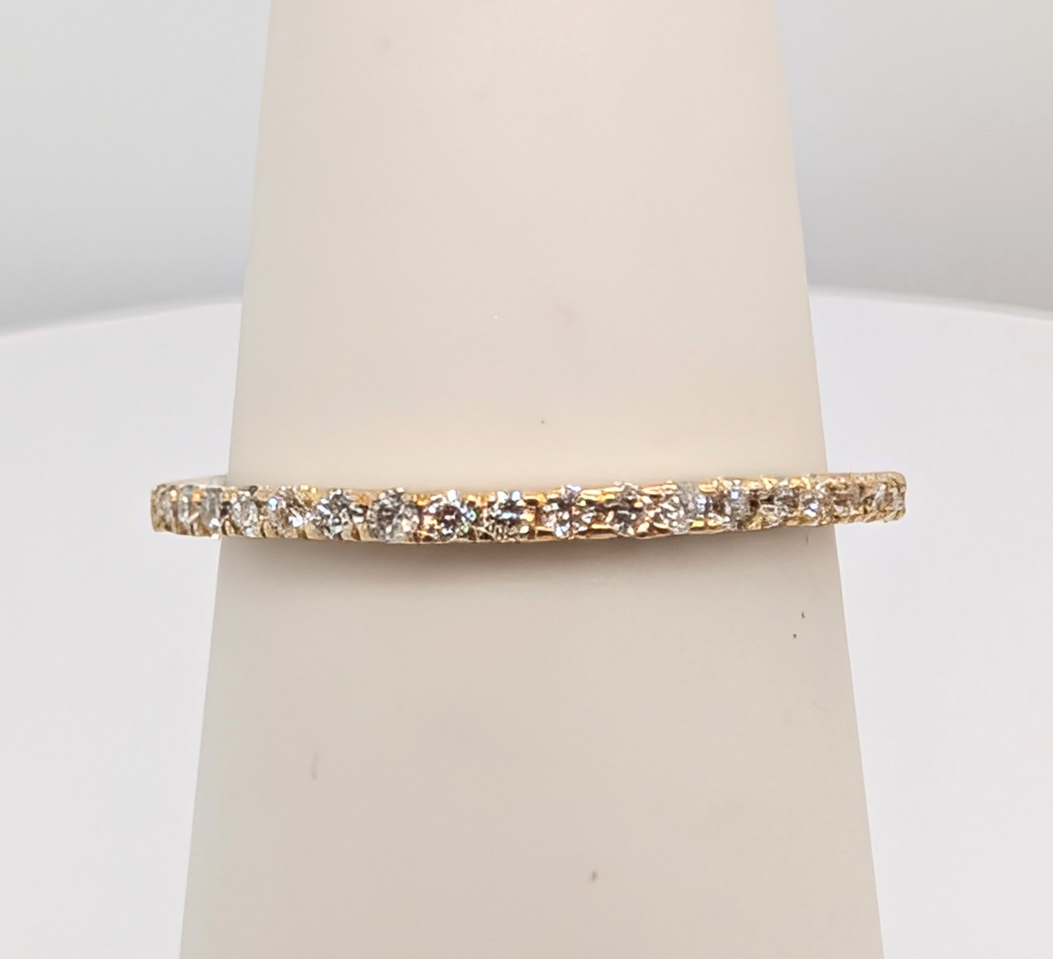 14K Yellow Gold Thin Diamond Band 0.23cttw