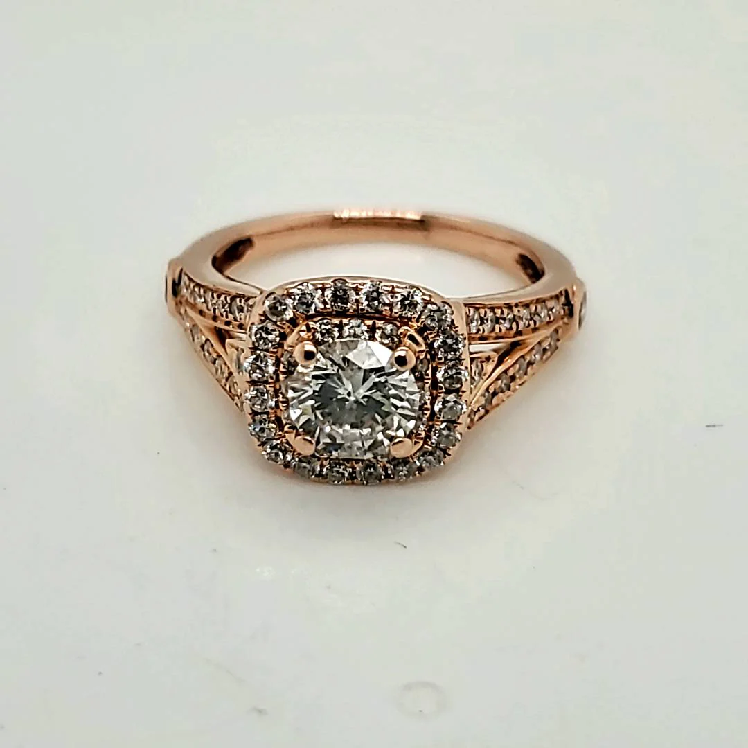 14kt Rose Gold .65 Carat Round Diamond Engagement Ring