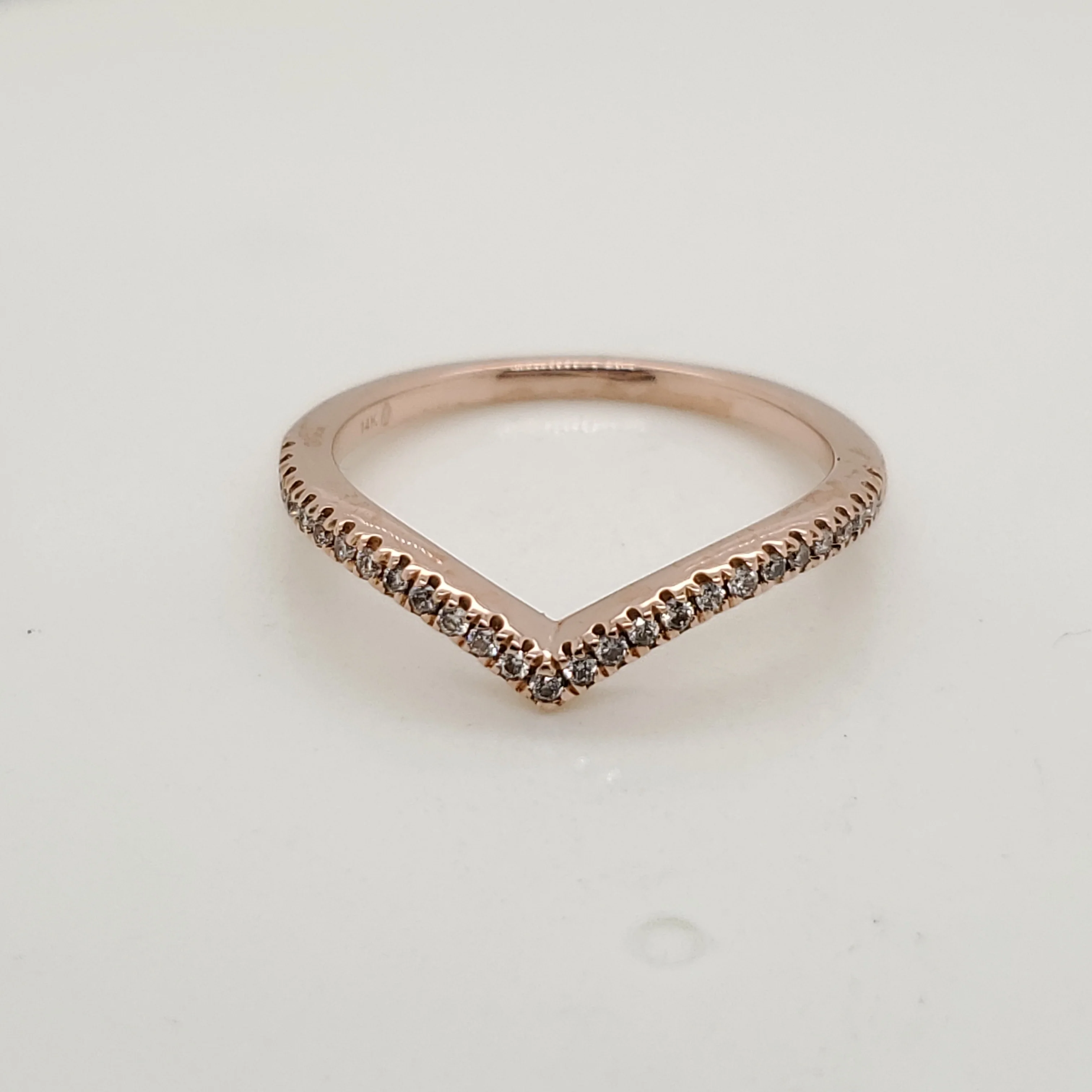 14kt Rose Gold and Diamond Wedding Band