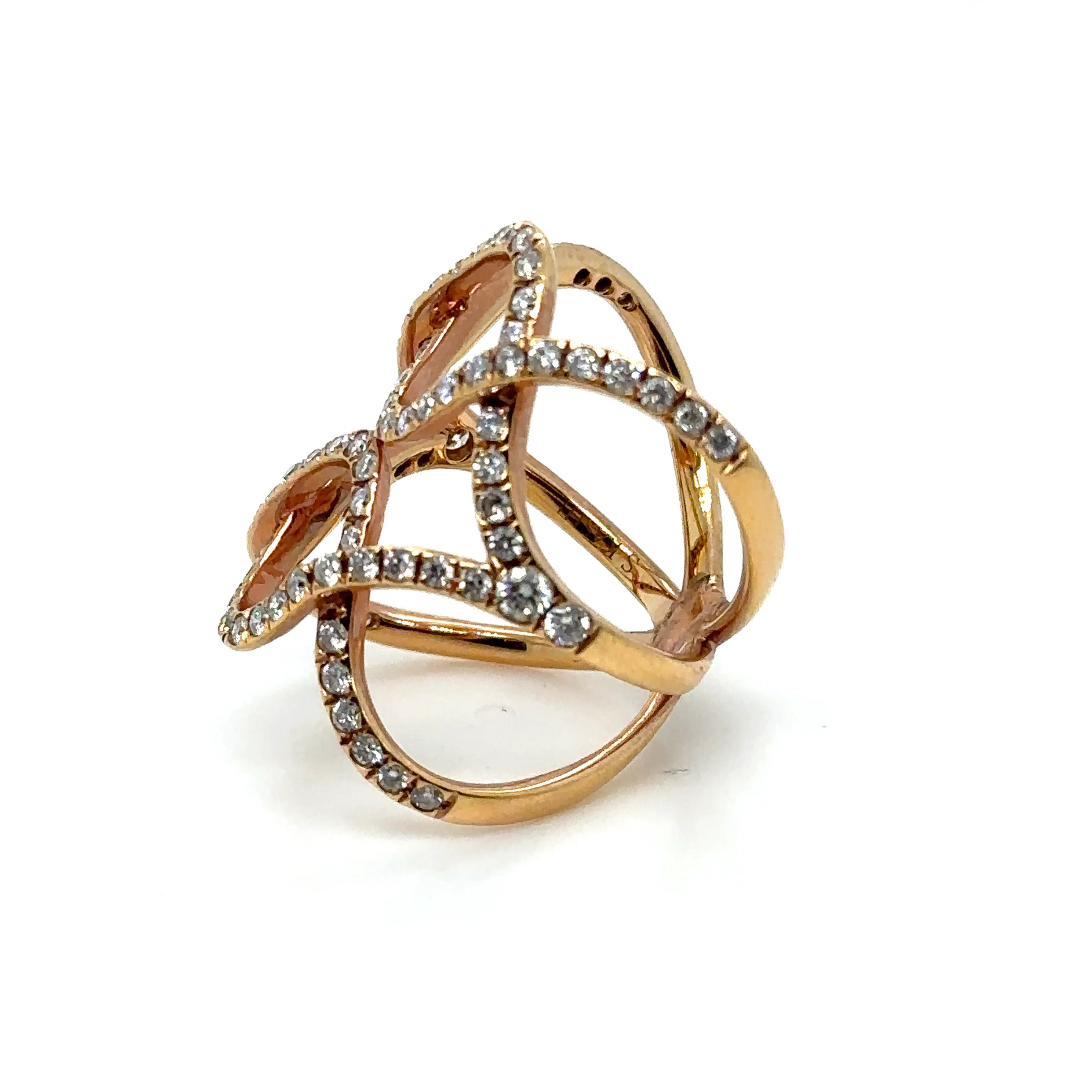 14kt rose gold diamond fashion ring. - Image 2