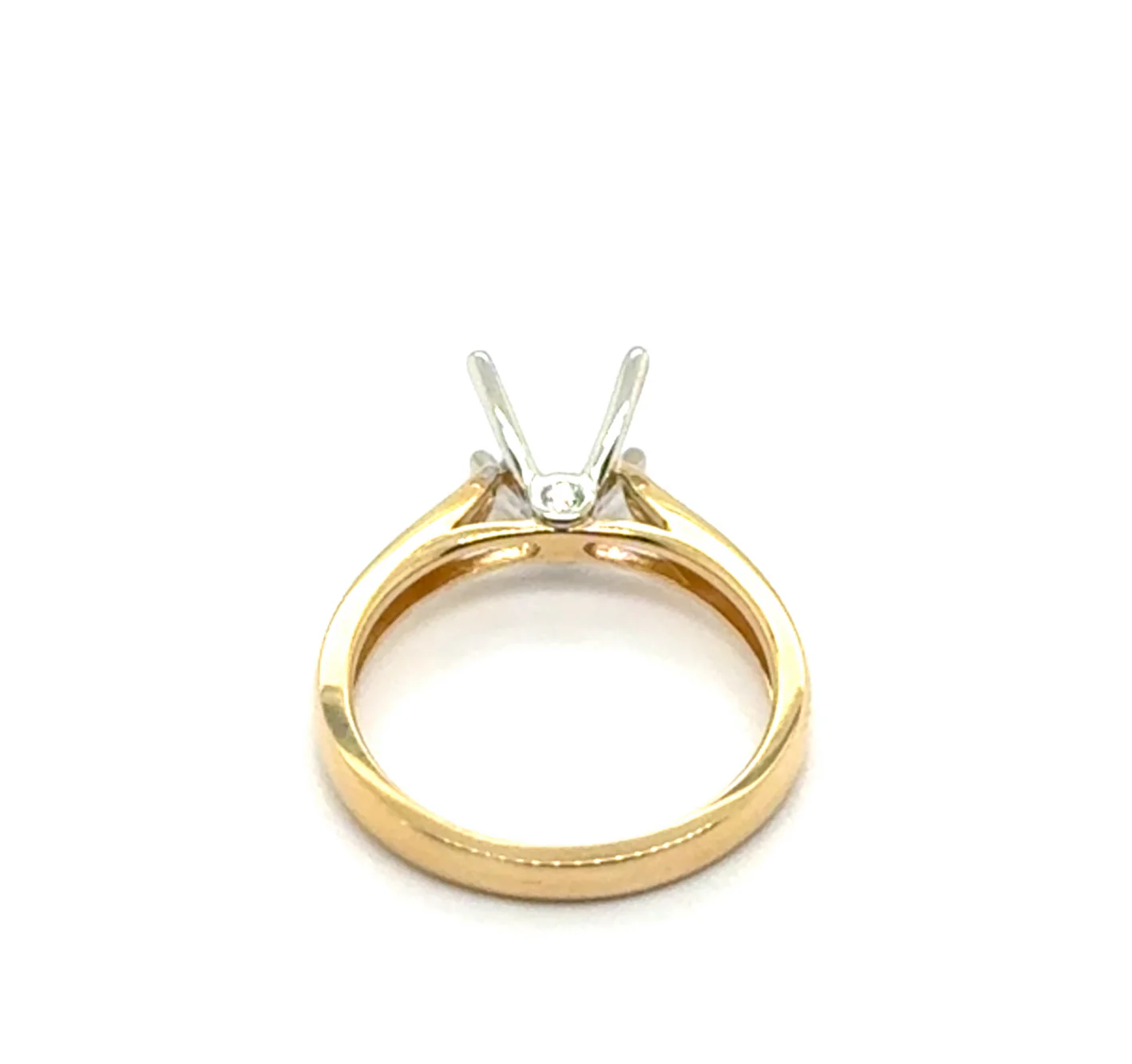 14kt White And Yellow Gold 0.045Ctw Diamond Semi-Mount Ring - Image 2