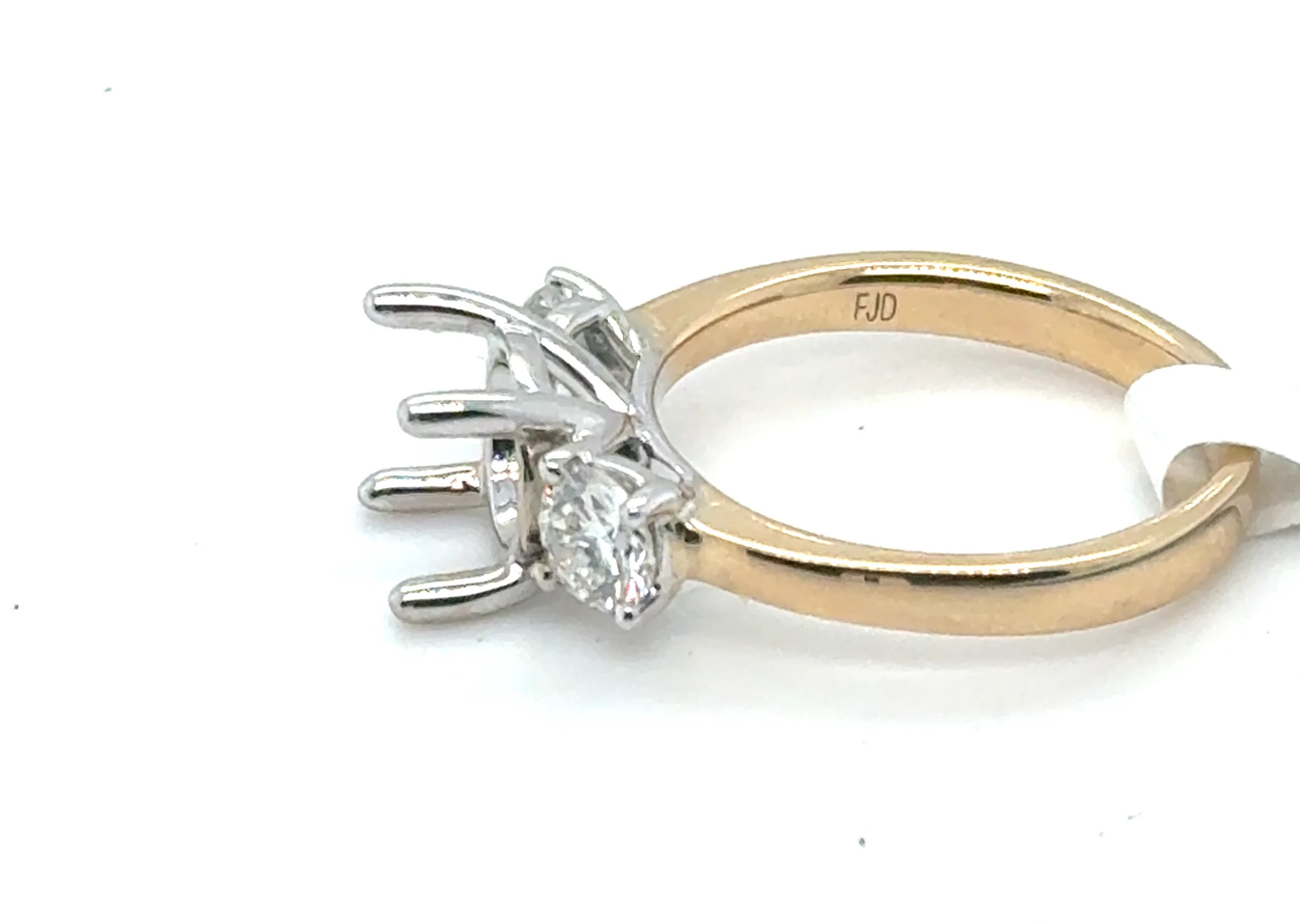 14kt White And Yellow Gold 0.64Ctw Diamond Semi-Mount - Image 4