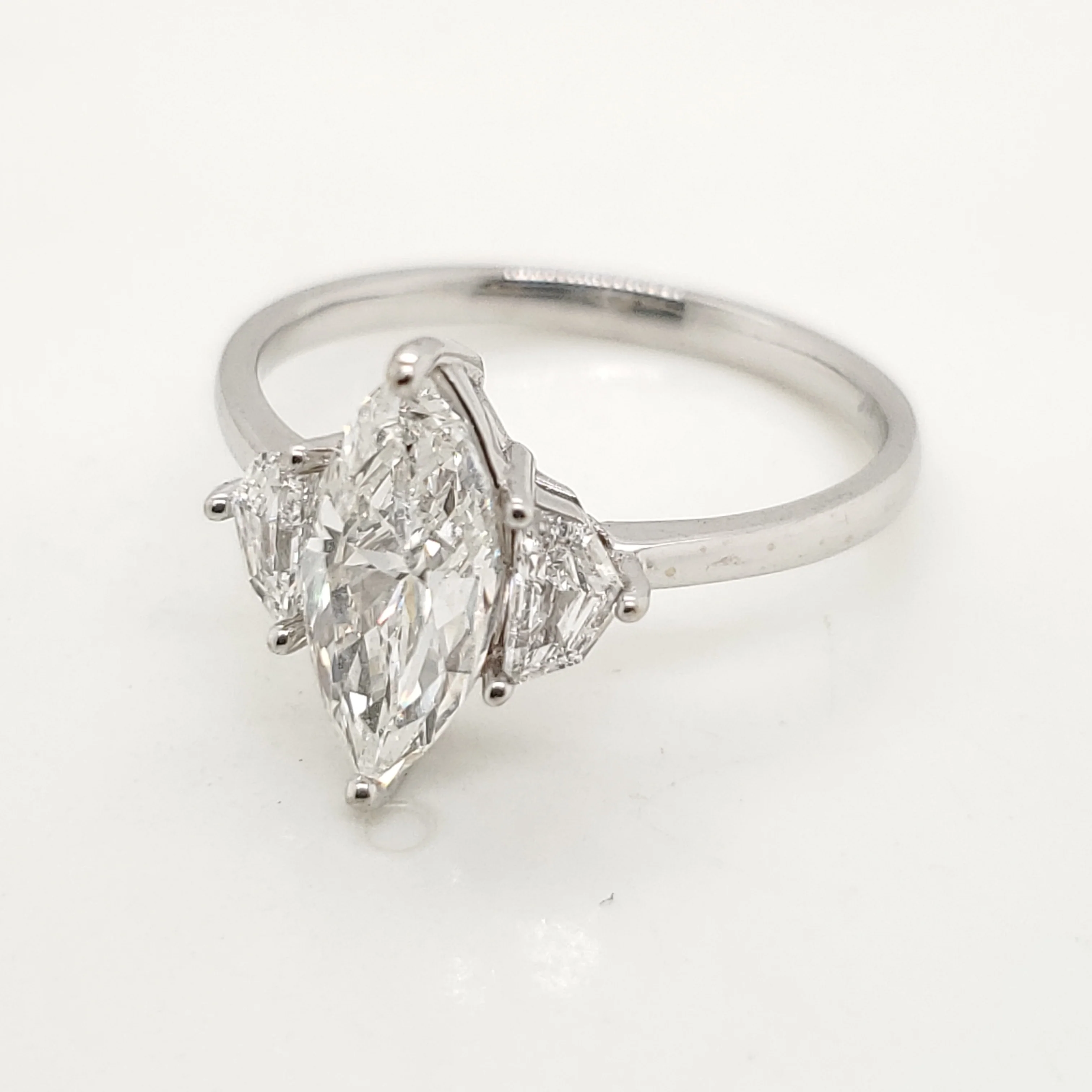 14kt White Gold 1.51 Carat Marquise Cut Diamond Engagement Ring