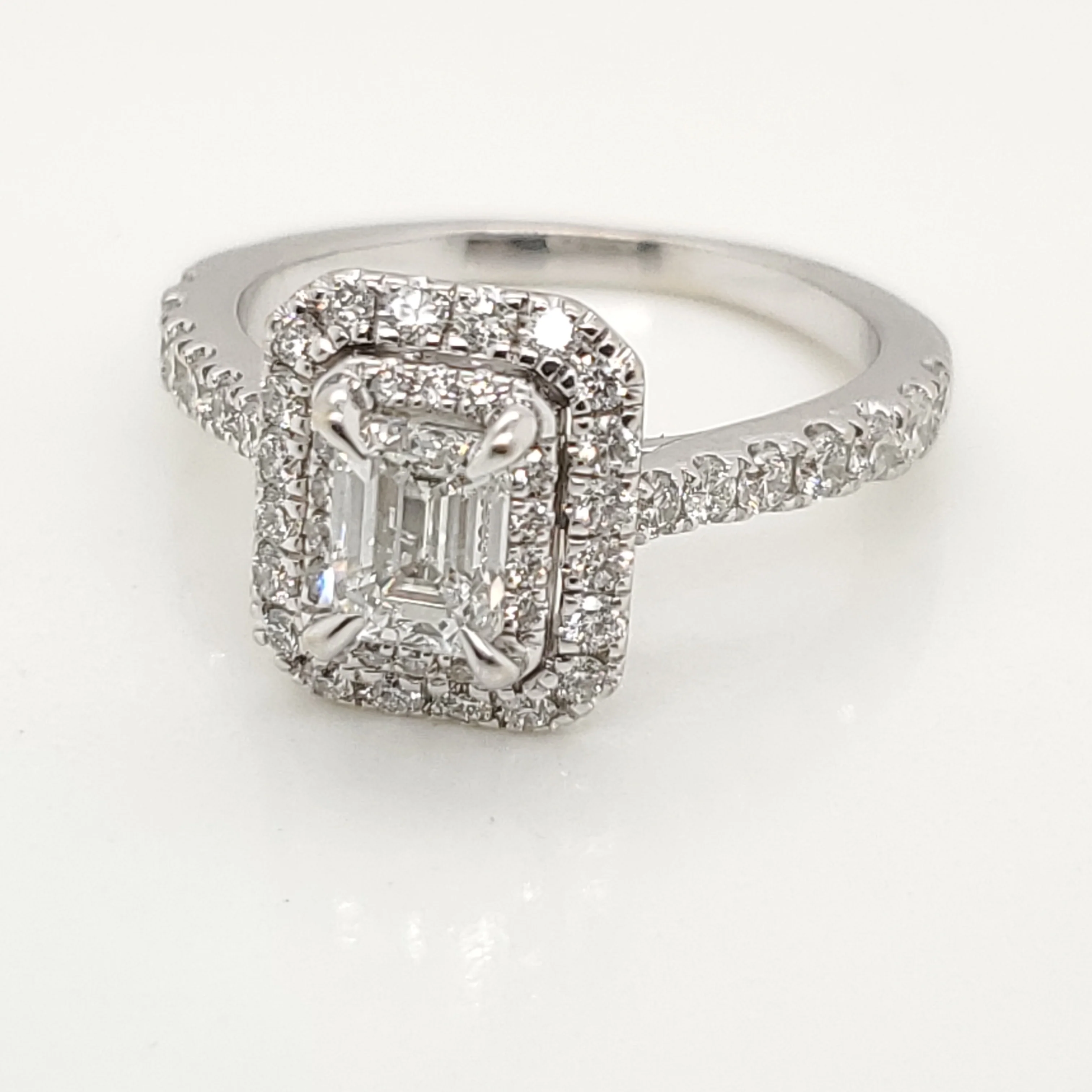 14kt White Gold .50 Carat Emerald Cut Diamond Engagement Ring