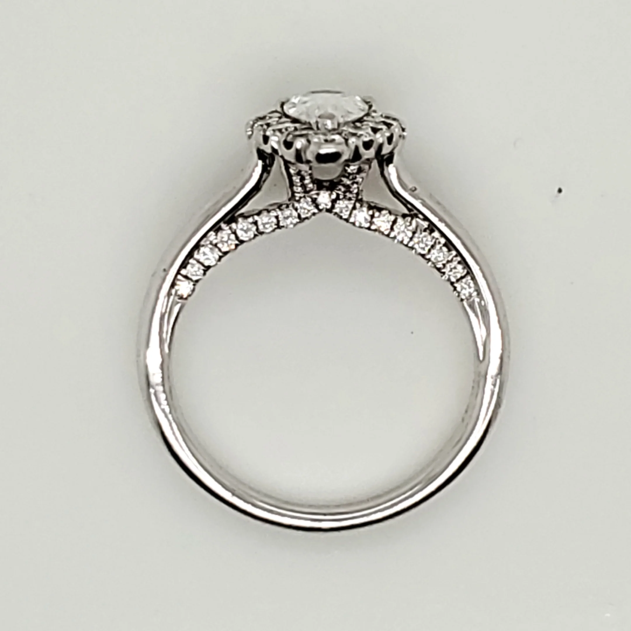 14kt White Gold .54 Carat Pear Shaped Diamond Engagement Ring - Image 2