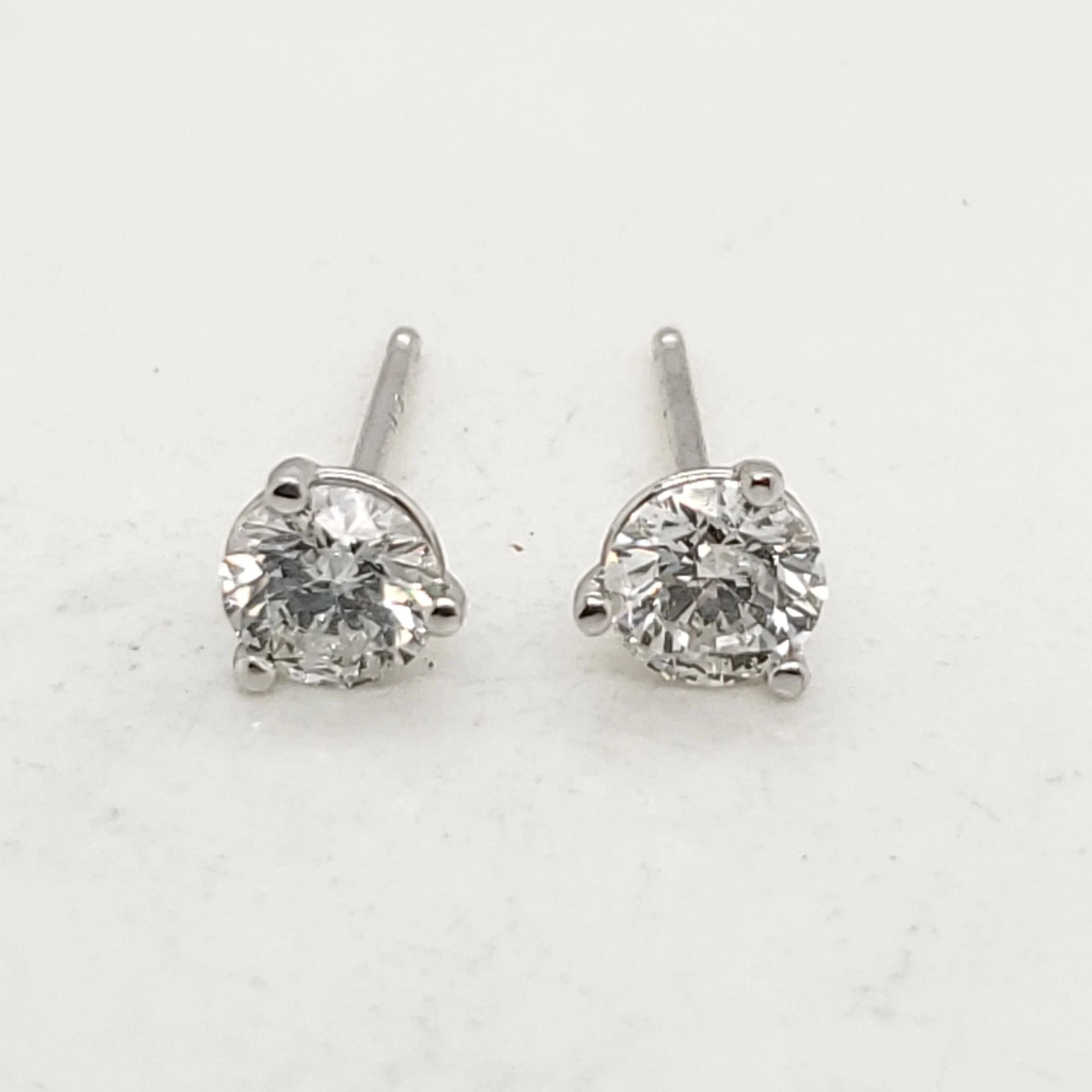 14kt White Gold .64 Carat Total Weight Diamond Stud Earrings
