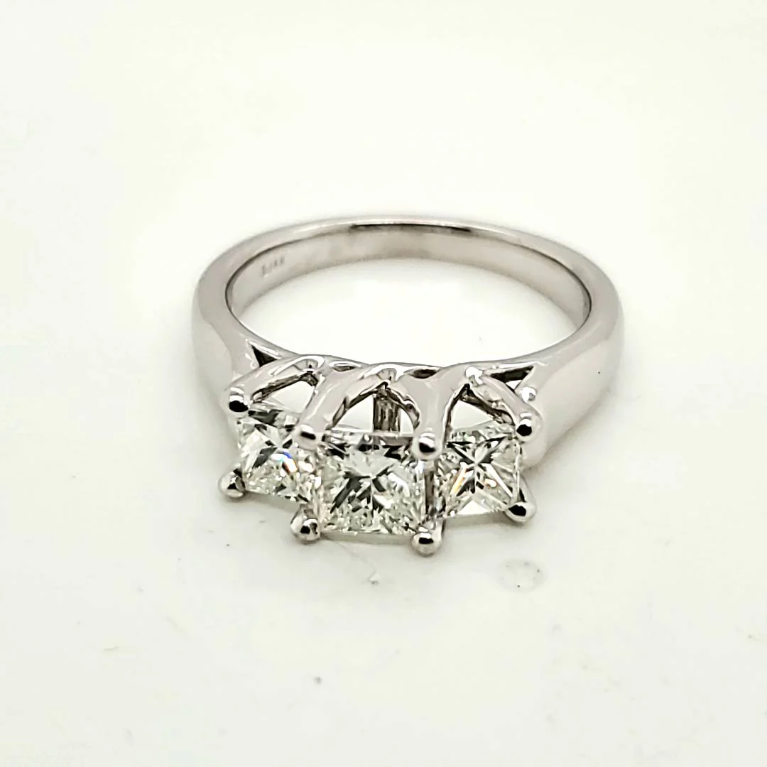 14kt White Gold .81 Carat Princess Cut Diamond Engagement Ring