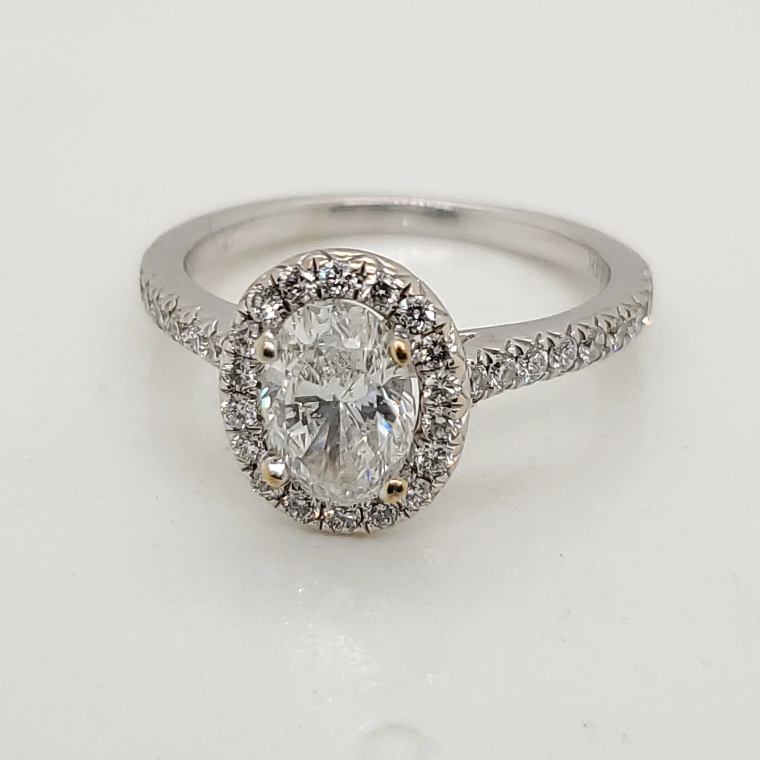 14kt White Gold .90 Carat Oval Cut Diamond Engagement Ring