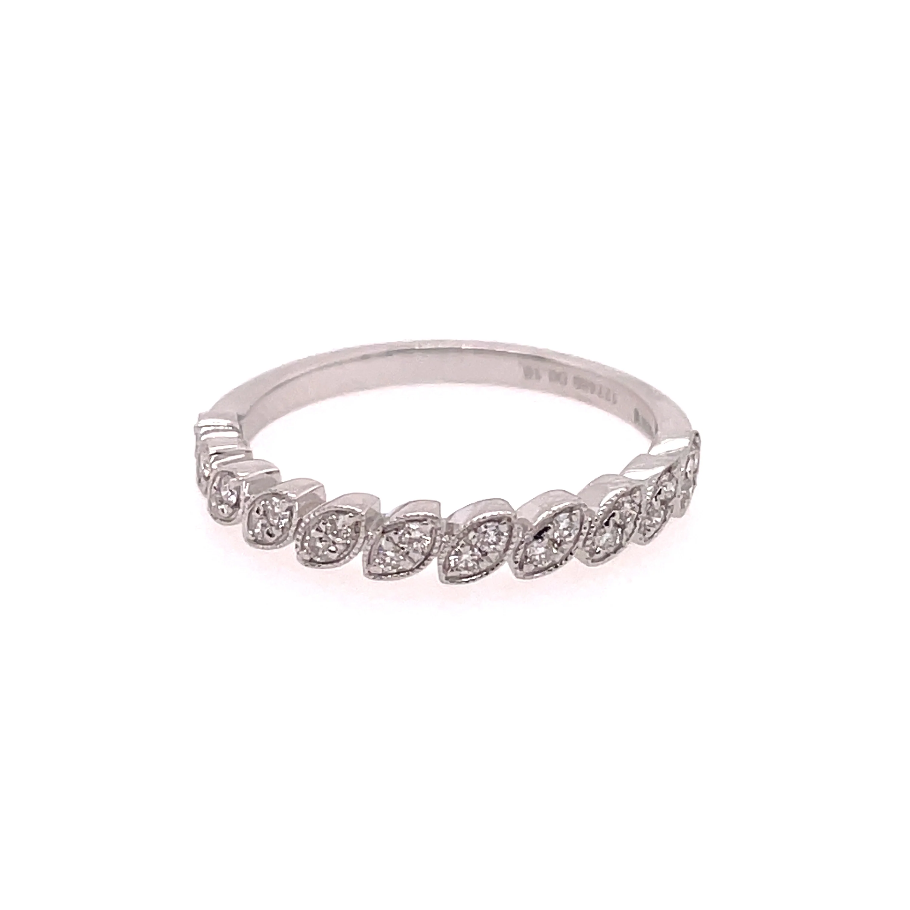 14kt White Gold And Diamond Stackable Wedding Band
