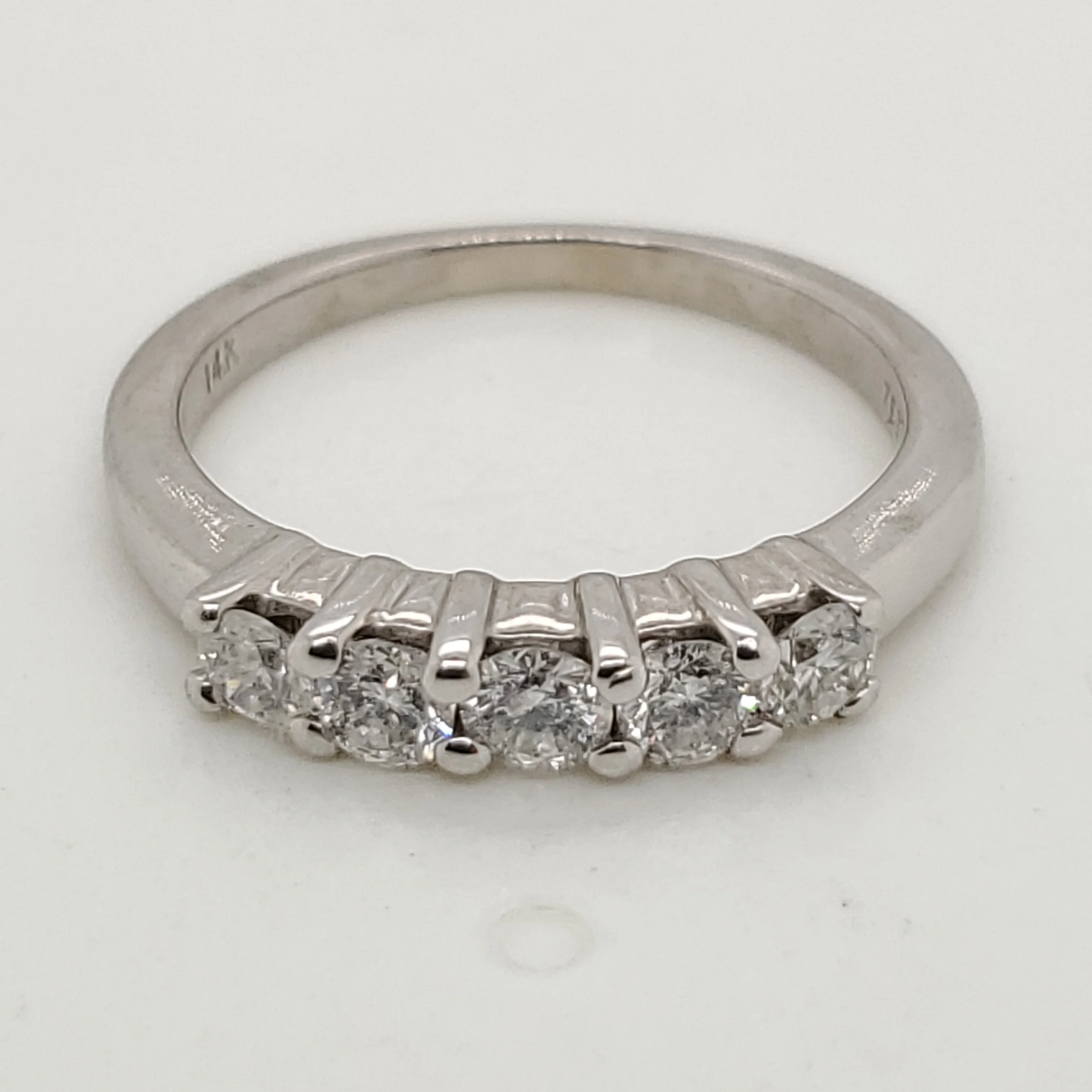 14kt White Gold and Diamond Wedding Band