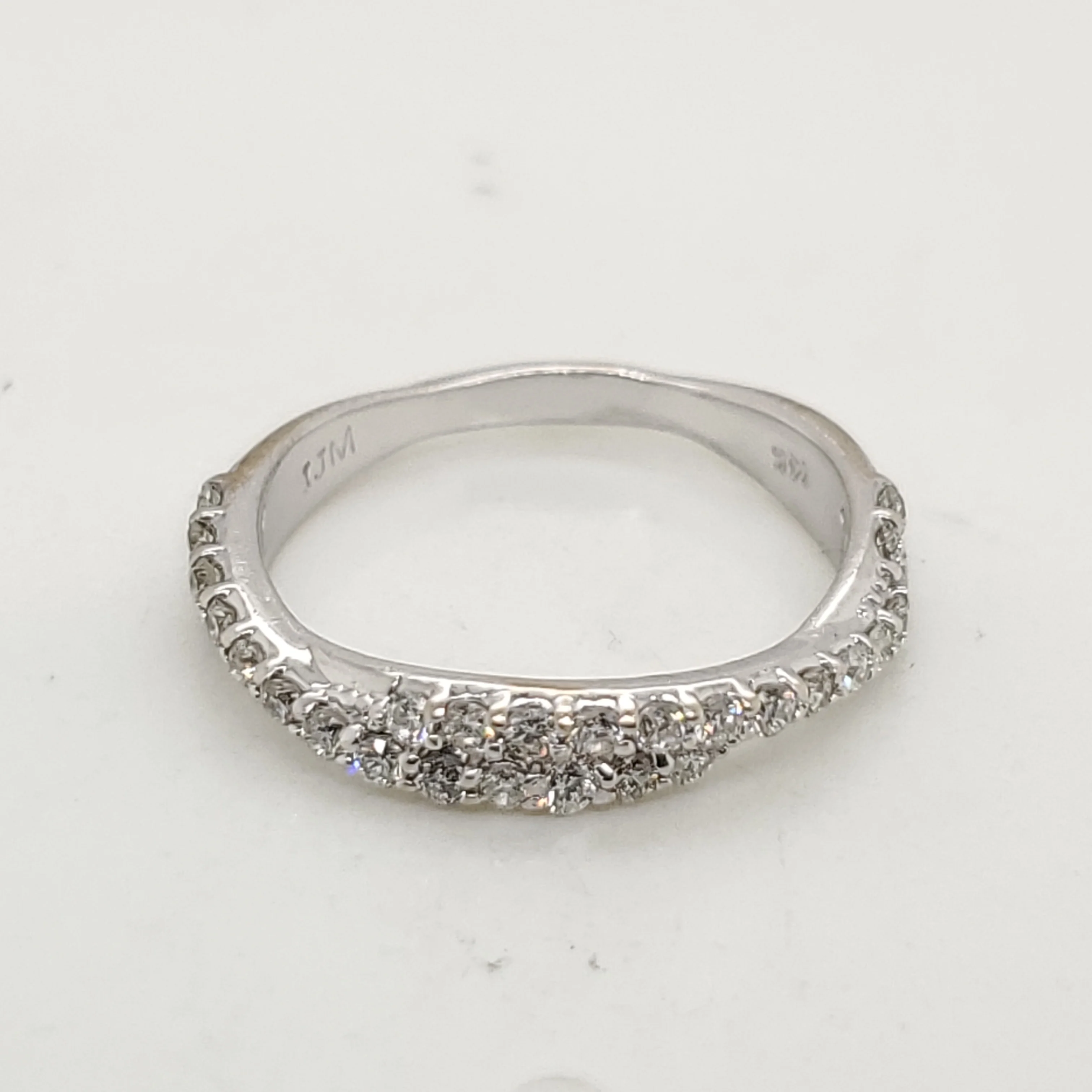 14kt White Gold and Diamond Wedding Band