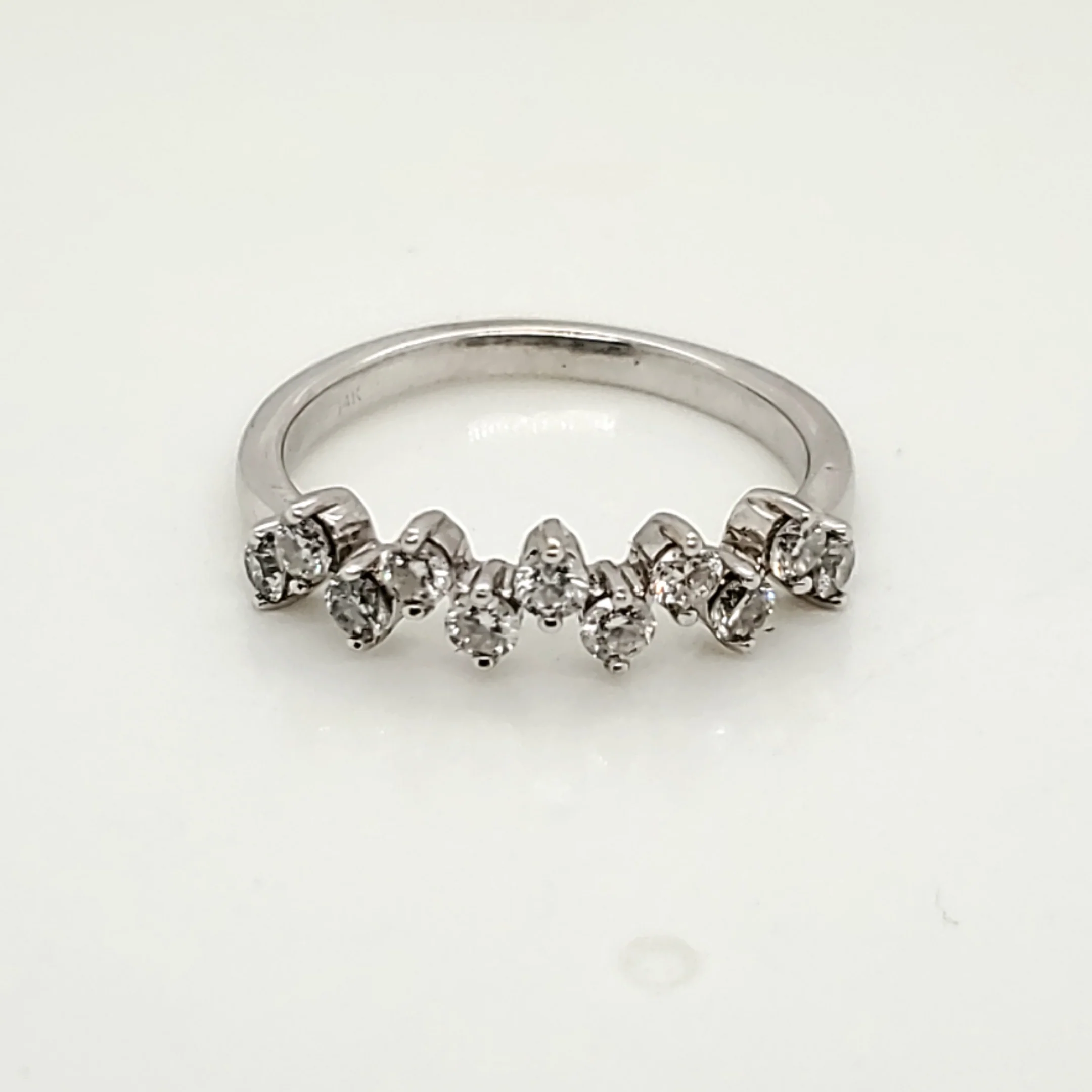 14kt White Gold and Diamond Wedding Band