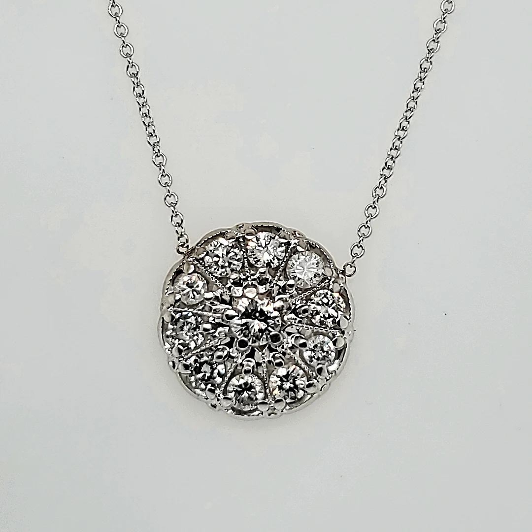 14Kt White Gold Diamond Necklace