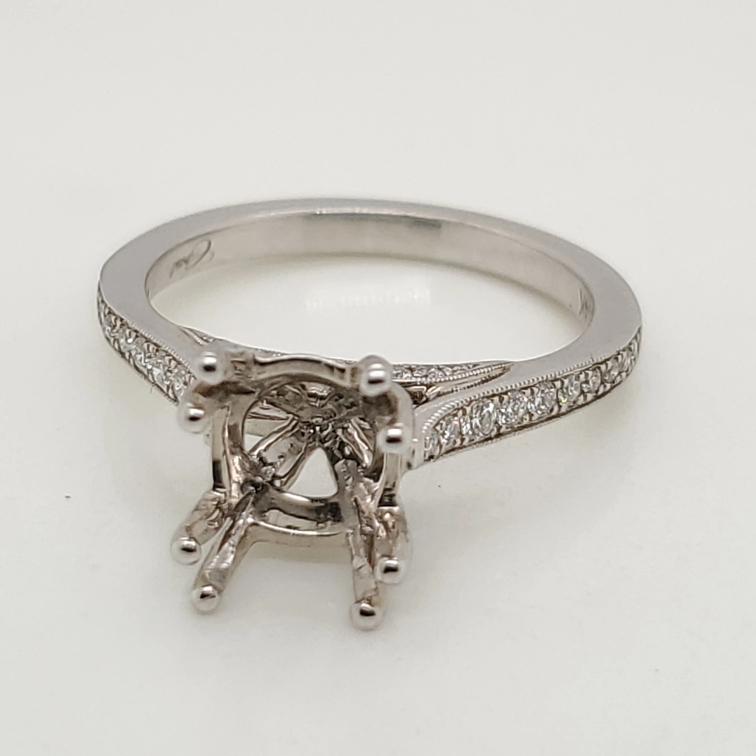 14kt white gold diamond semi-mount by Coast Diamond.