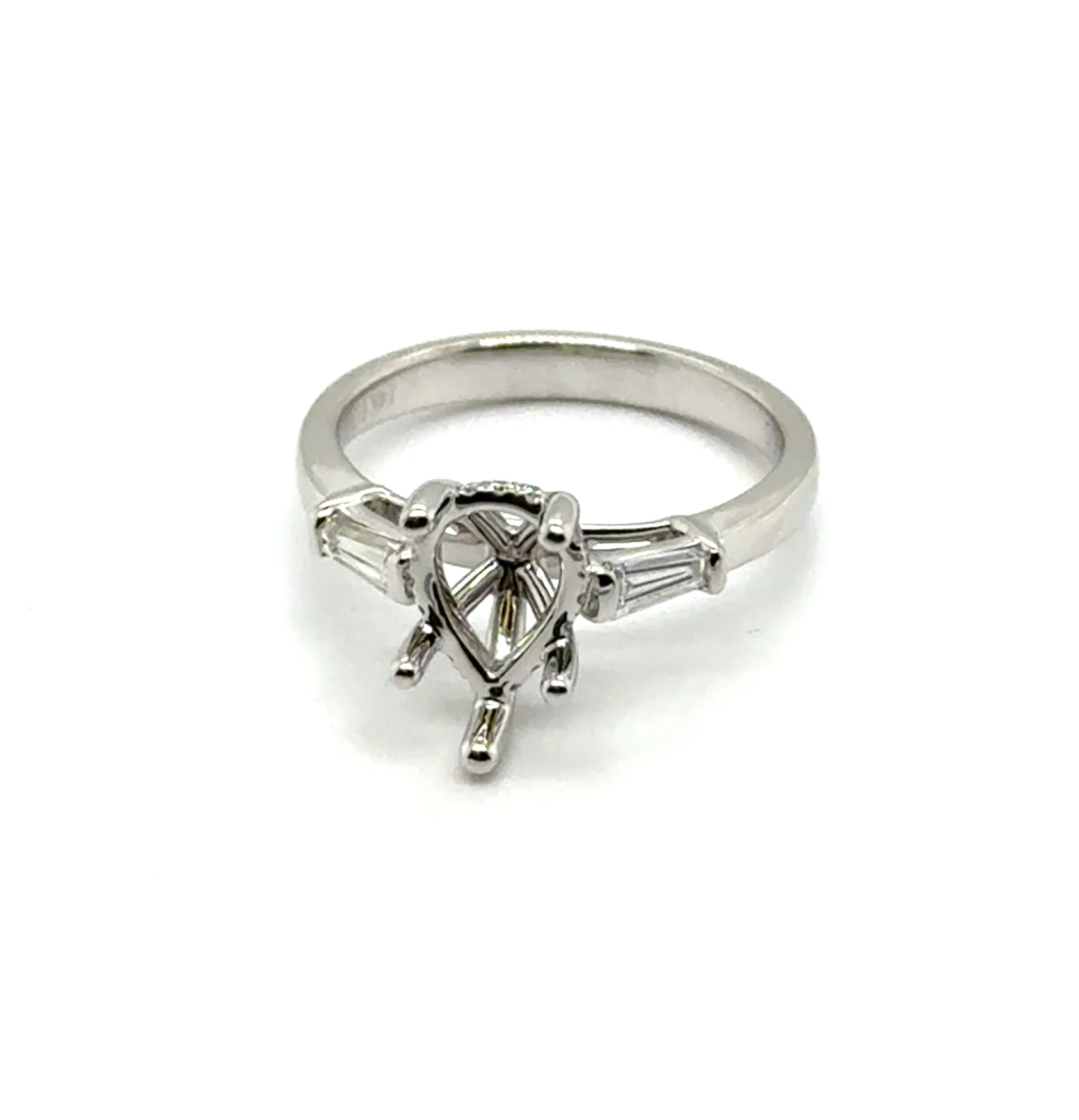 14kt White Gold Pear Shape 0.38Ctw Diamond Semi-Mount Ring