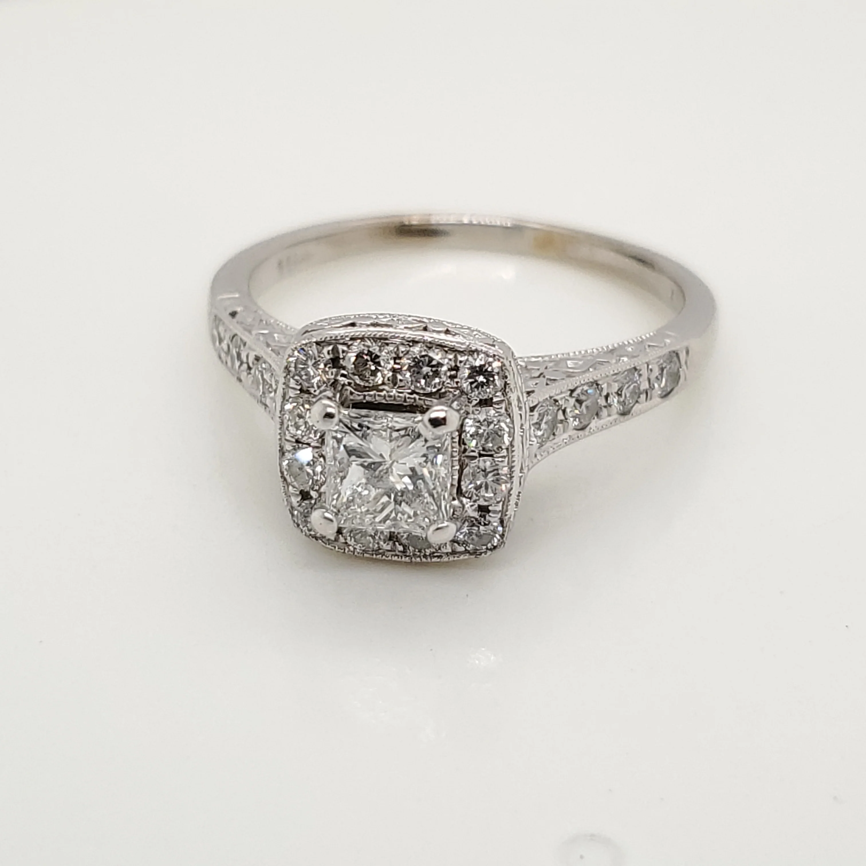 14kt White Gold Princess Cut Diamond Engagement Ring