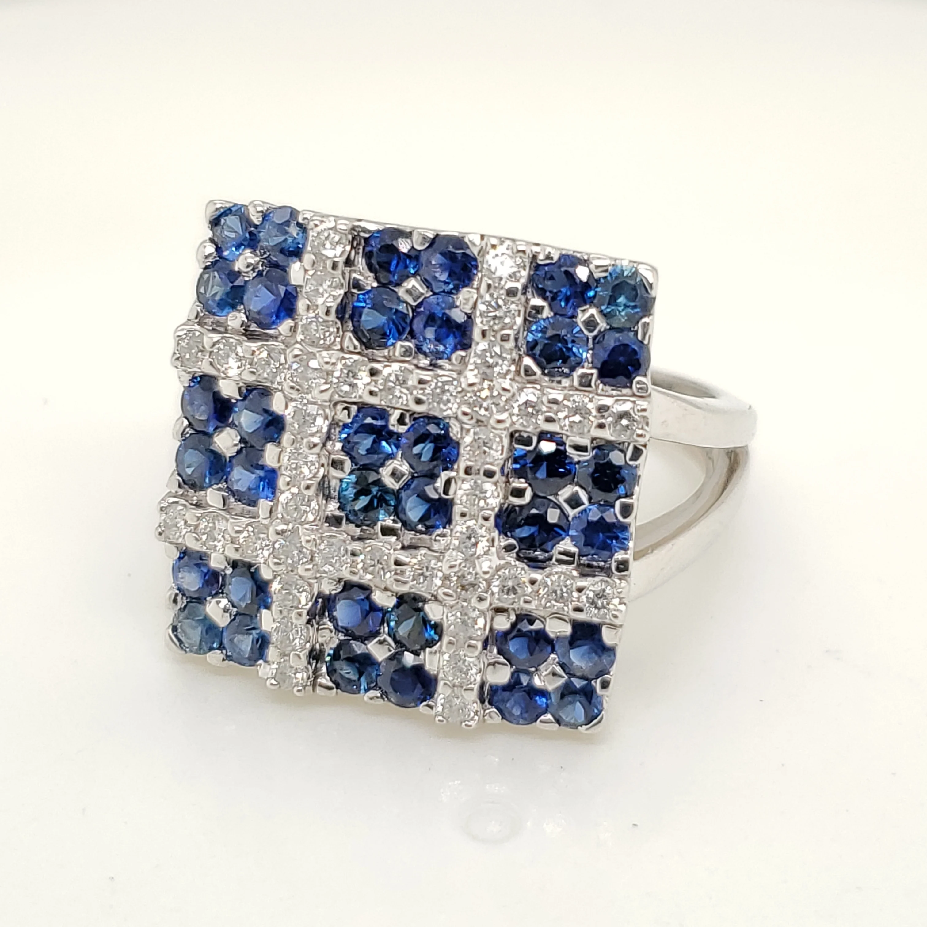 14kt White Gold Sapphire and Diamond Ring
