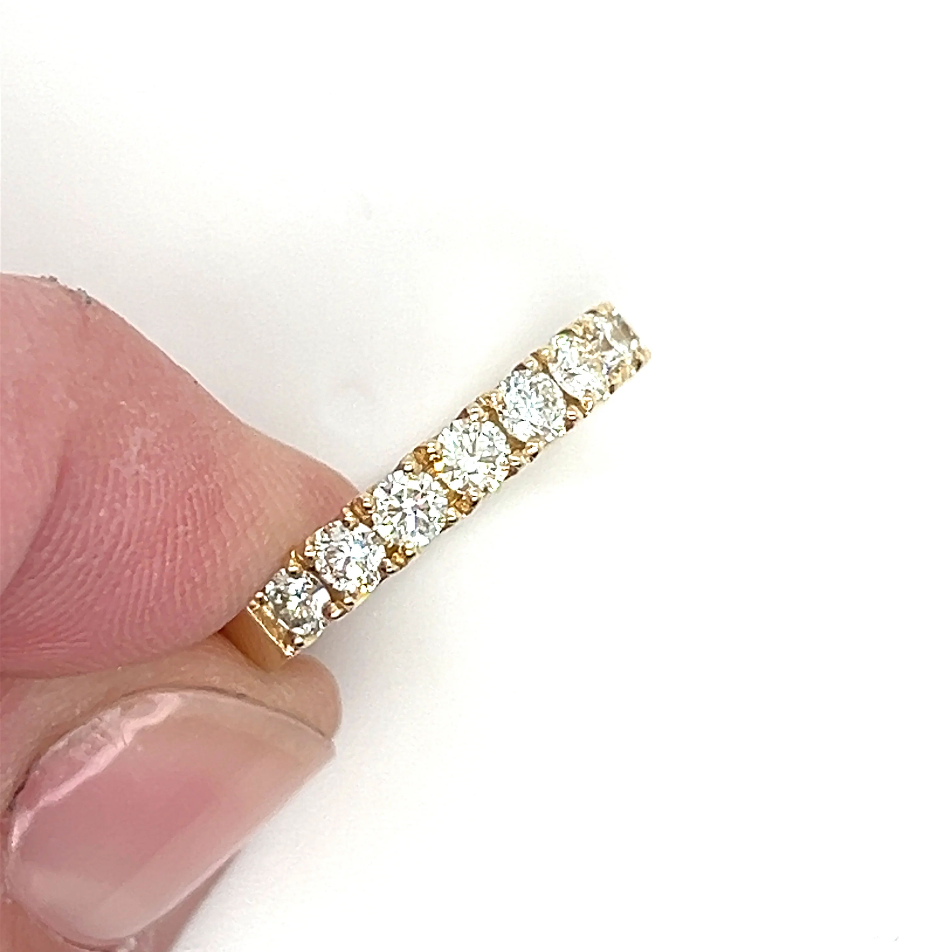 14Kt Yellow Gold 1Ctw Diamond Stackable Wedding Band - Image 4