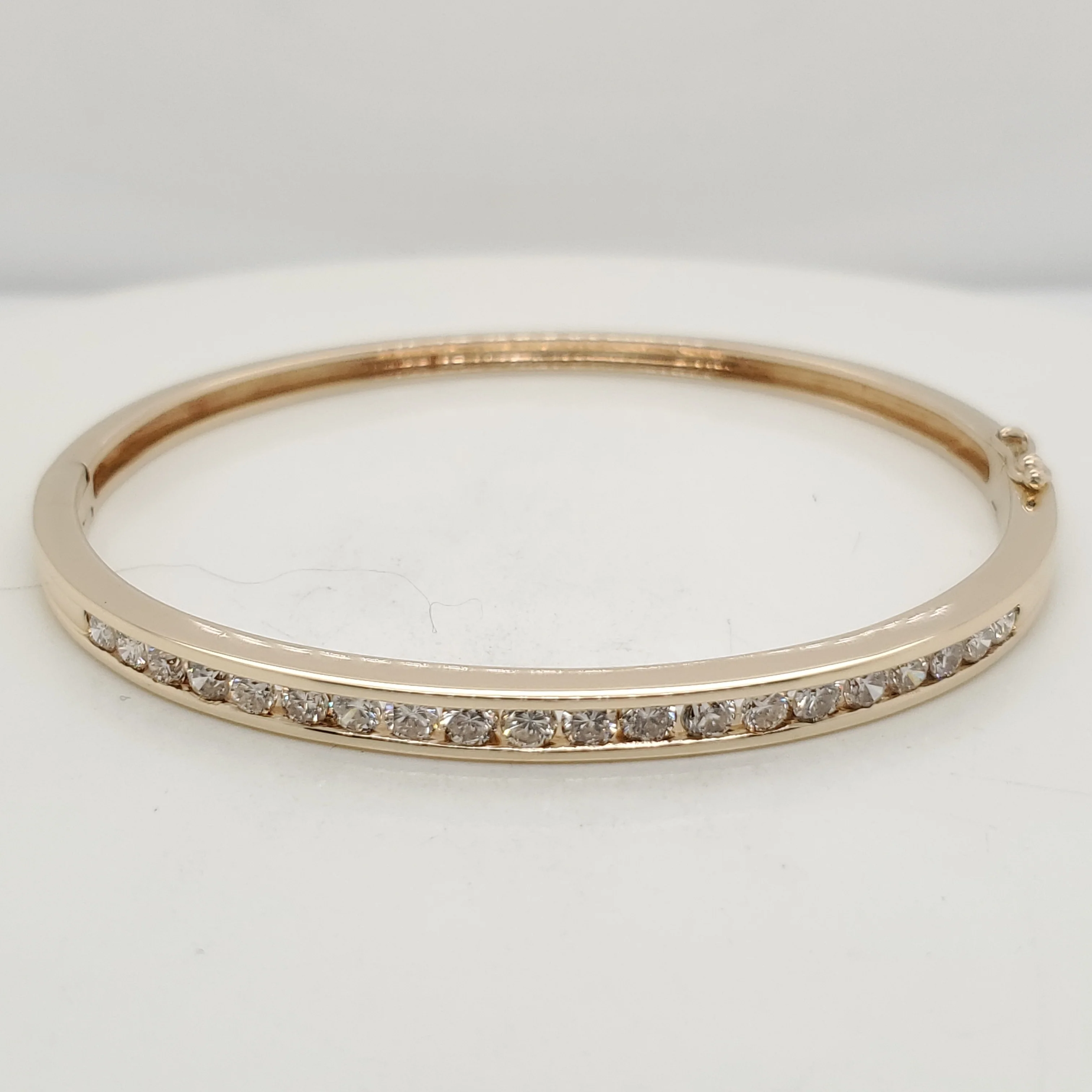 14Kt Yellow Gold and Diamond Bangle Bracelet