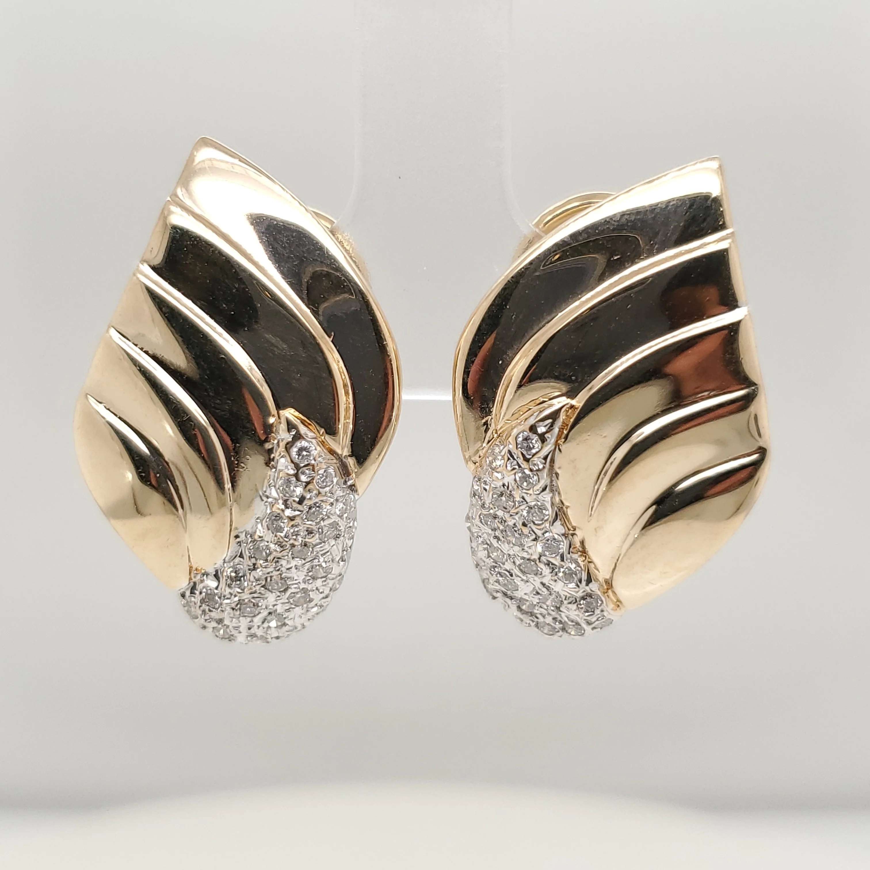 14kt Yellow Gold and Diamond Earrings
