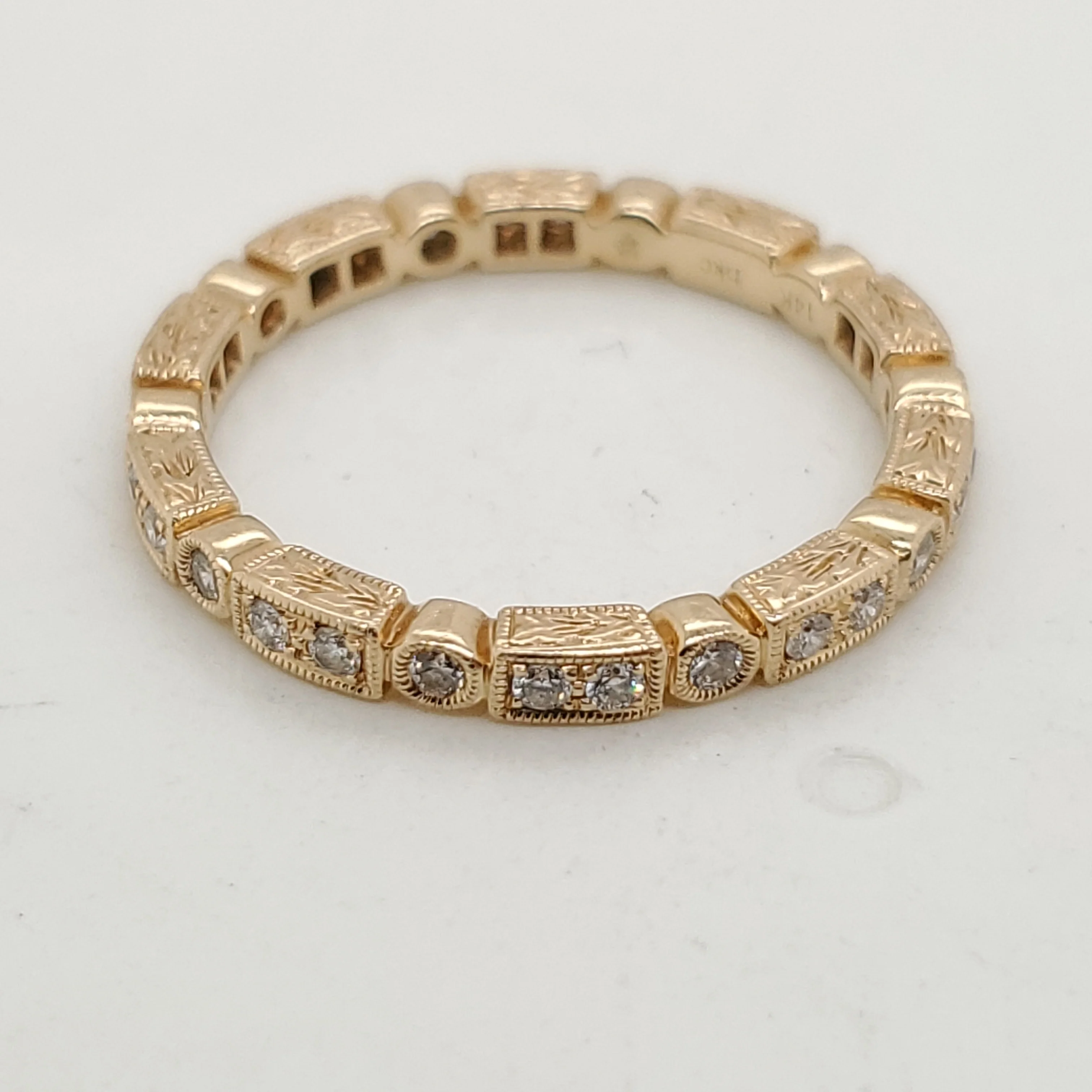 14Kt Yellow Gold And Diamond Eternity Wedding Band