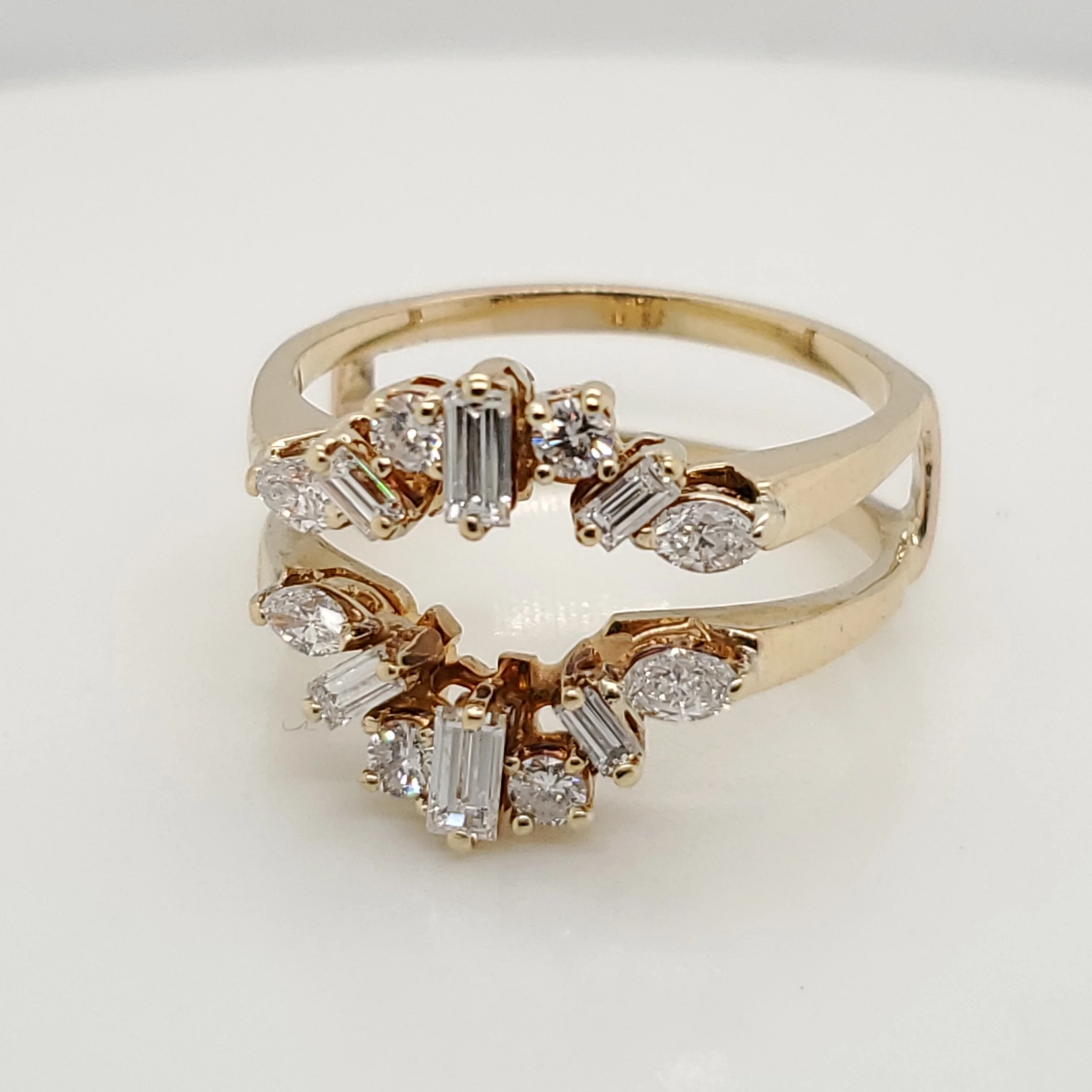 14kt Yellow Gold and Diamond Ring Guard
