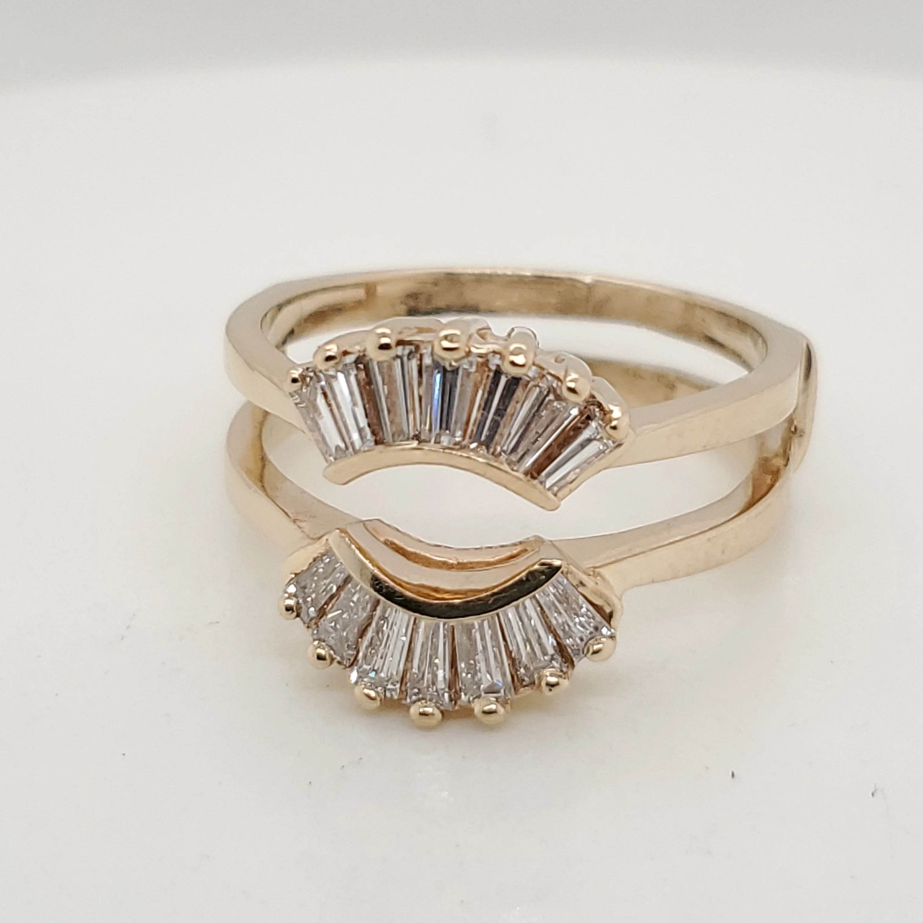 14kt Yellow Gold Baguette Diamond Ring Guard