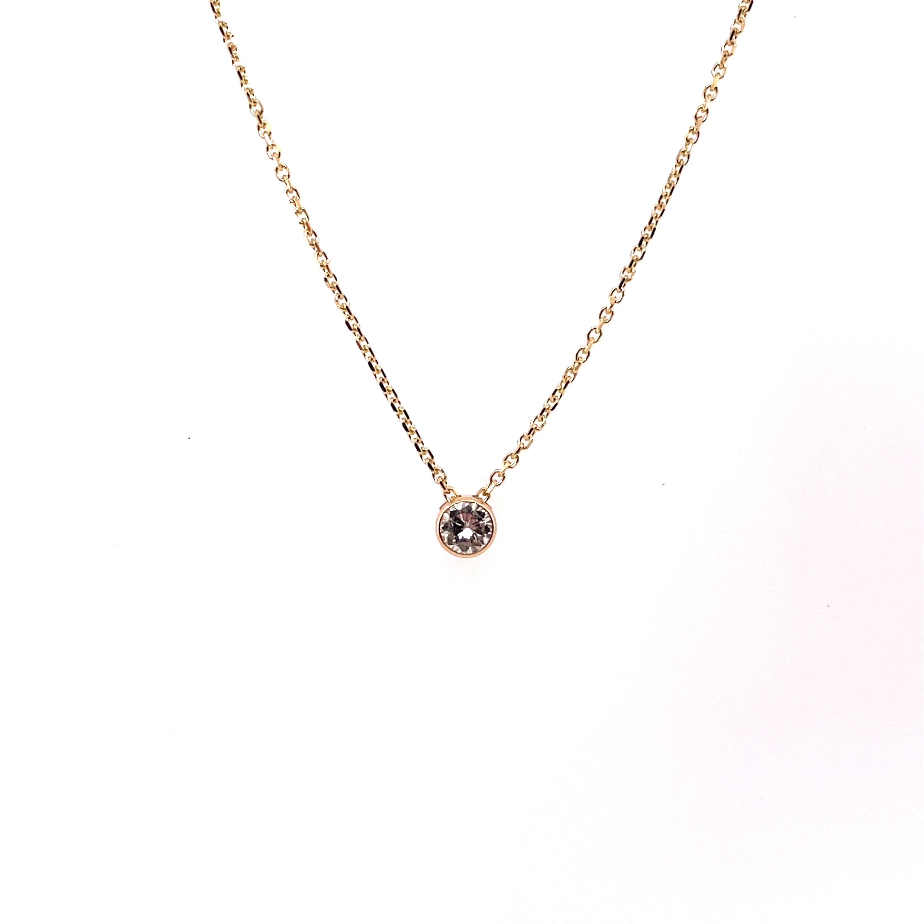 14kt Yellow Gold Bezel Set Diamond Pendant