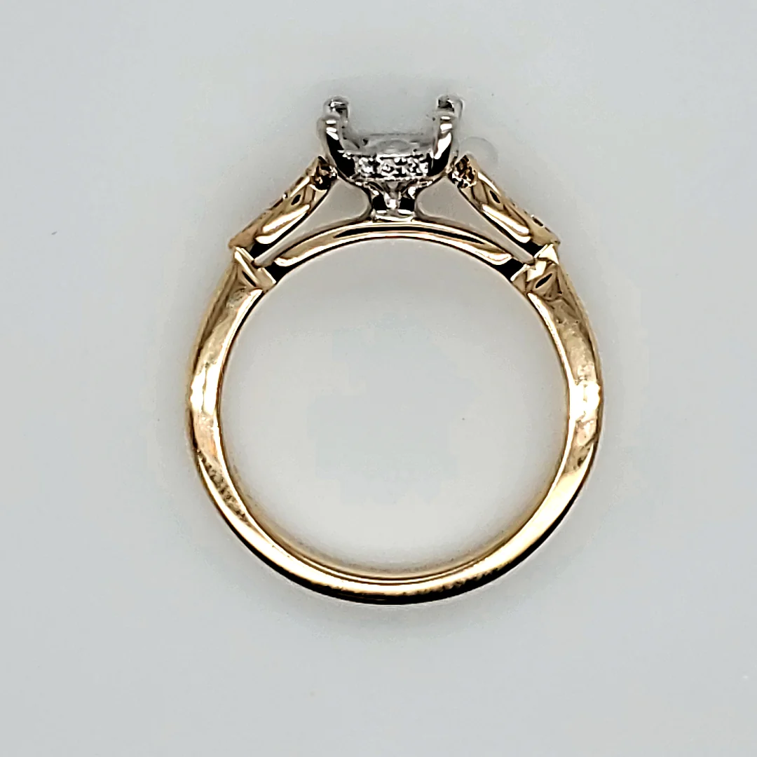 14kt Yellow Gold Diamond Engagement Ring Mounting - Image 2