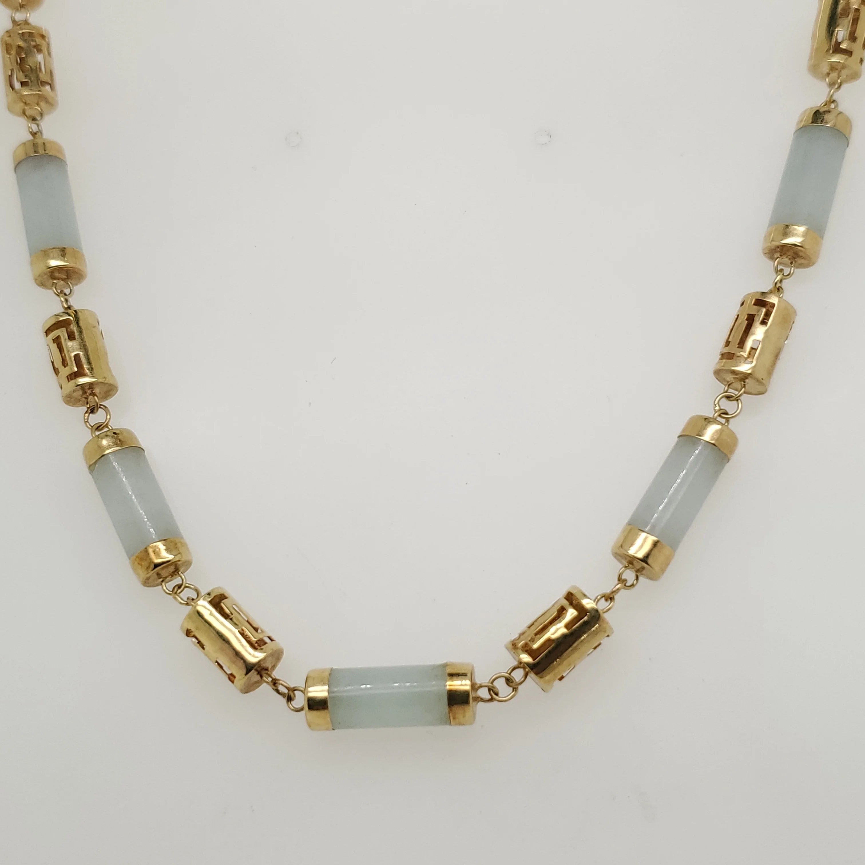 14kt Yellow Gold Jade Necklace