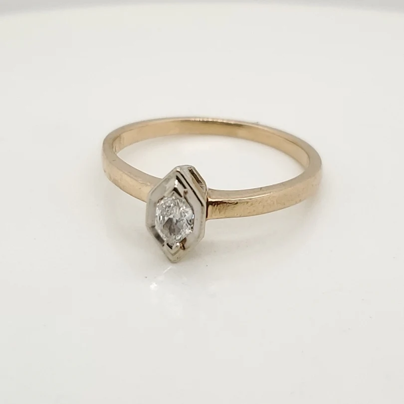 14kt Yellow Gold Marquise Shaped Diamond Ring