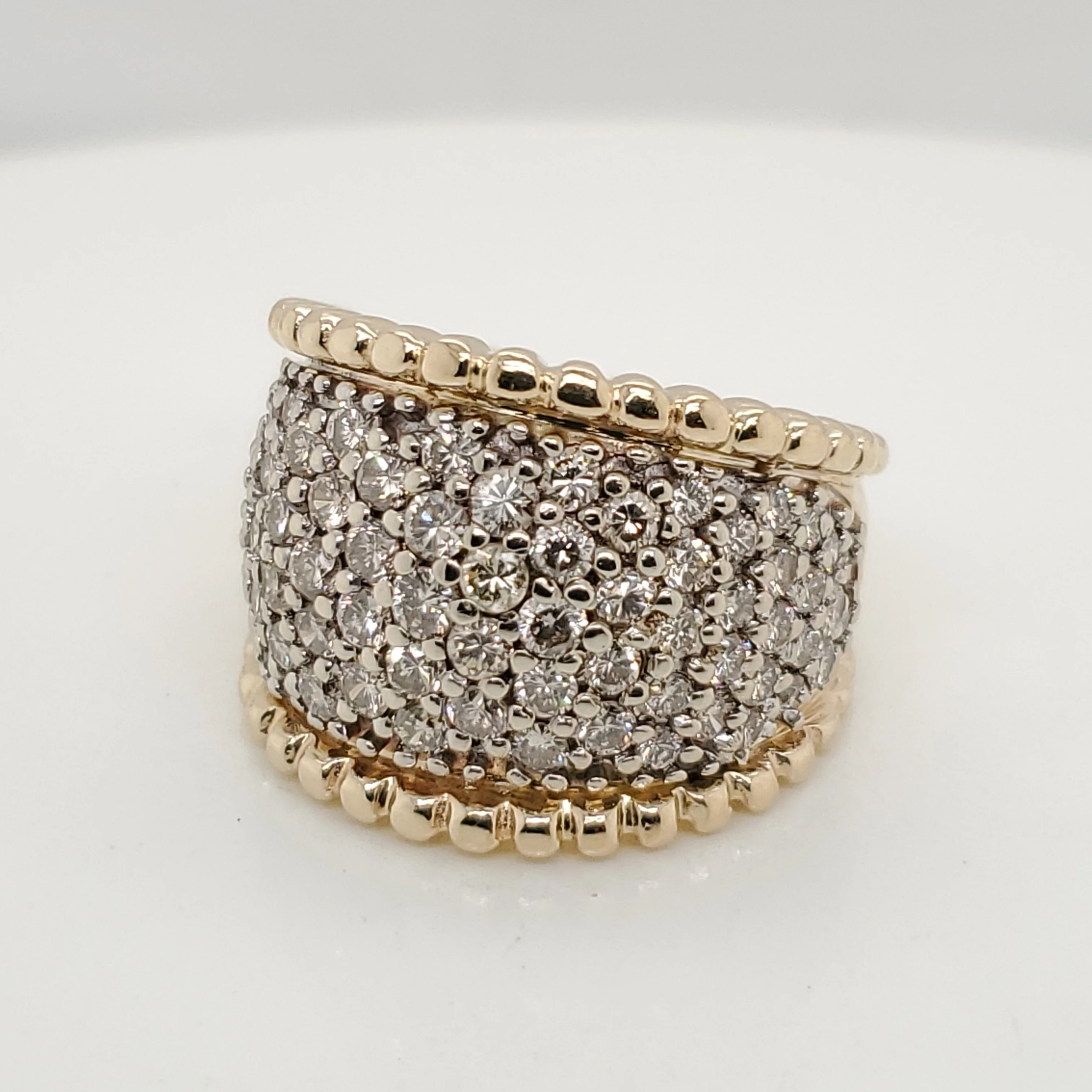 14kt Yellow Gold Pave Set Diamond Ring