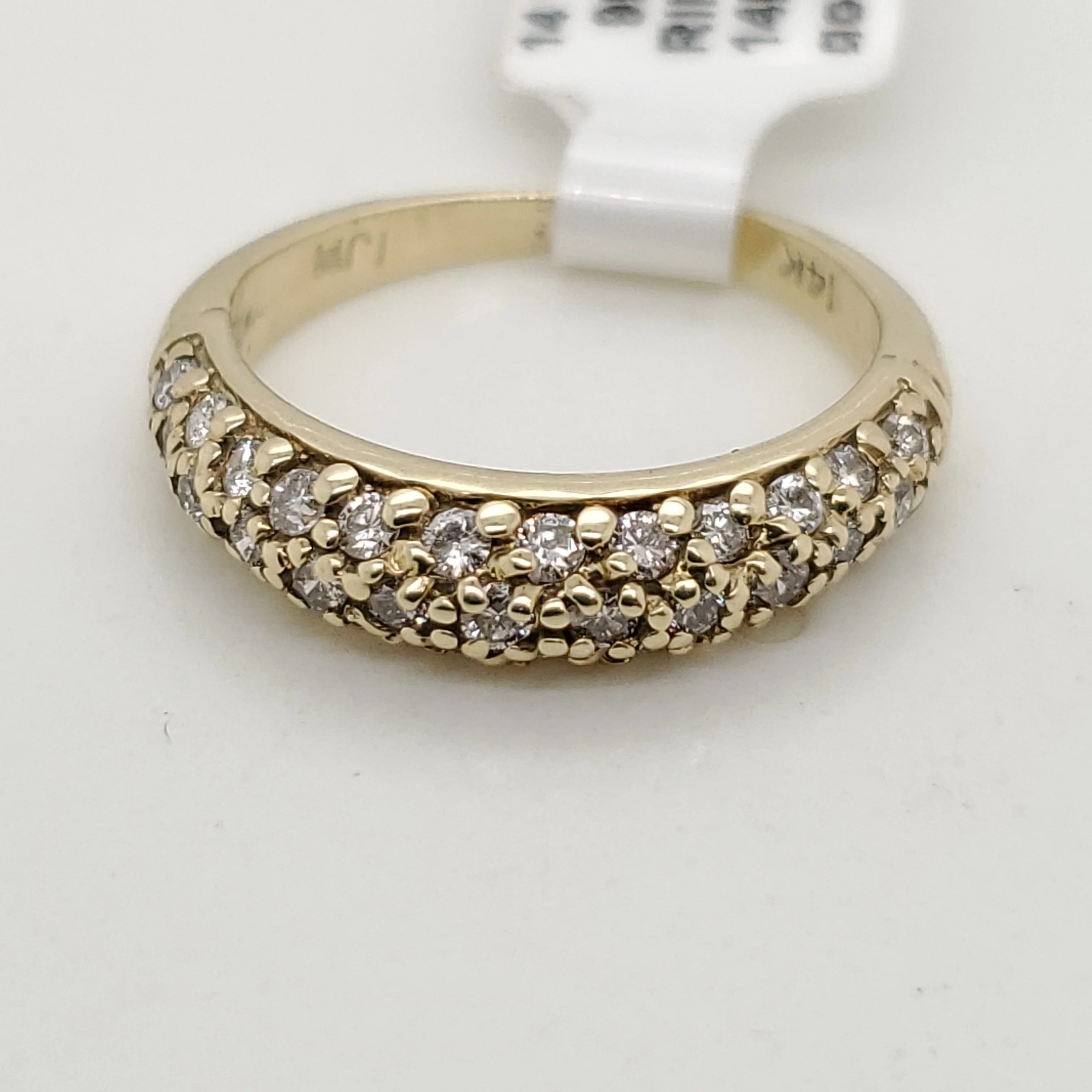 14kt yellow Gold Pave Set Diamond Wedding Band