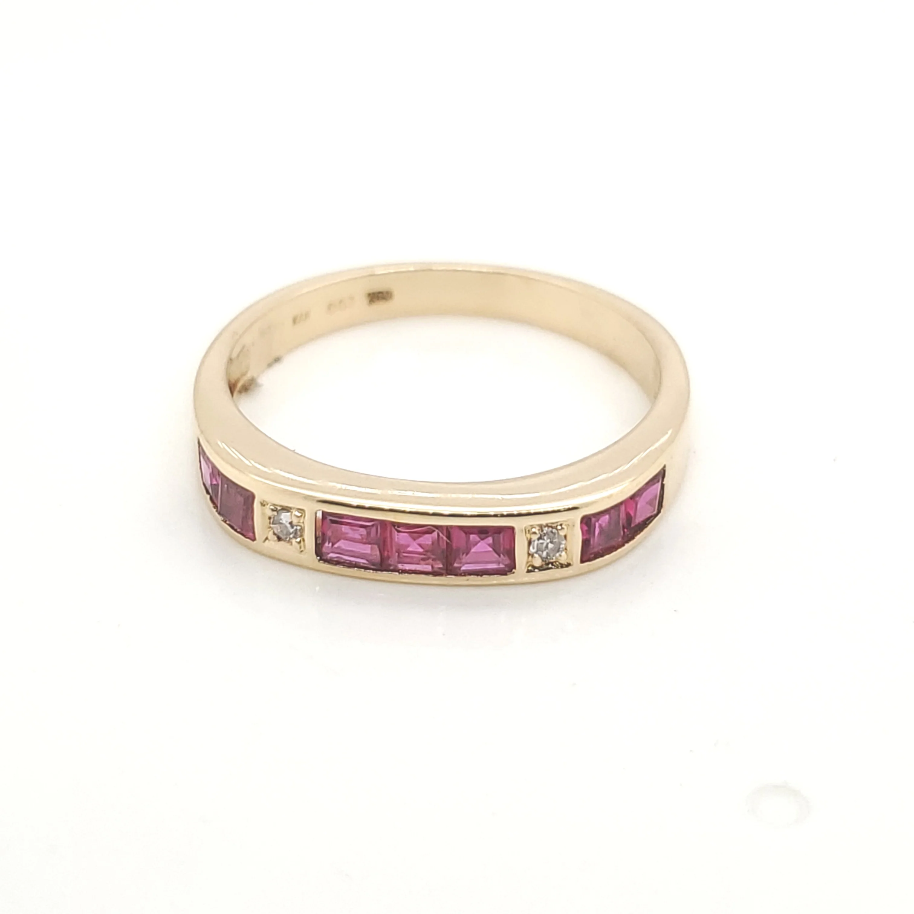 14kt Yellow Gold Ruby and Diamond Band