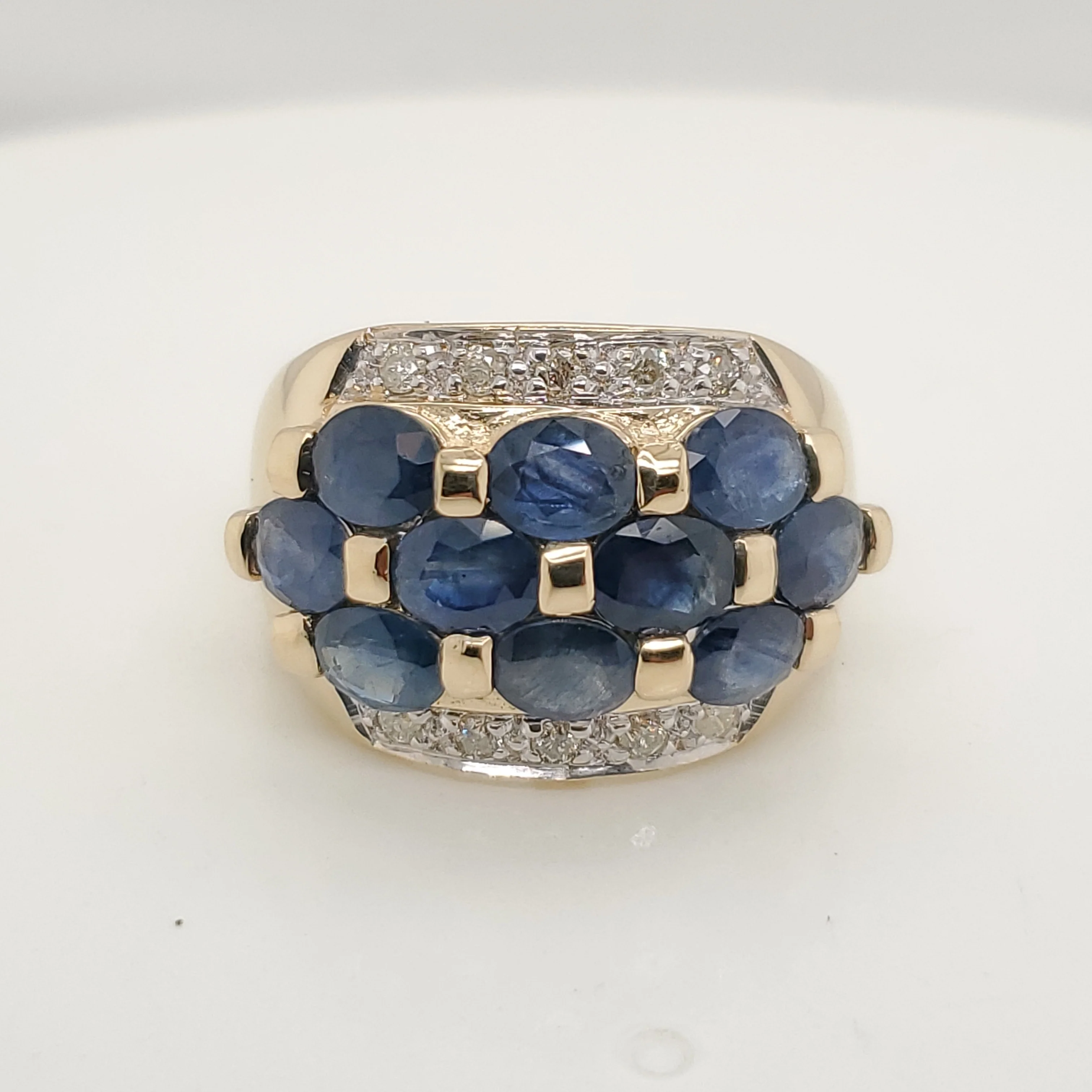14kt Yellow Gold Sapphire and Diamond Ring