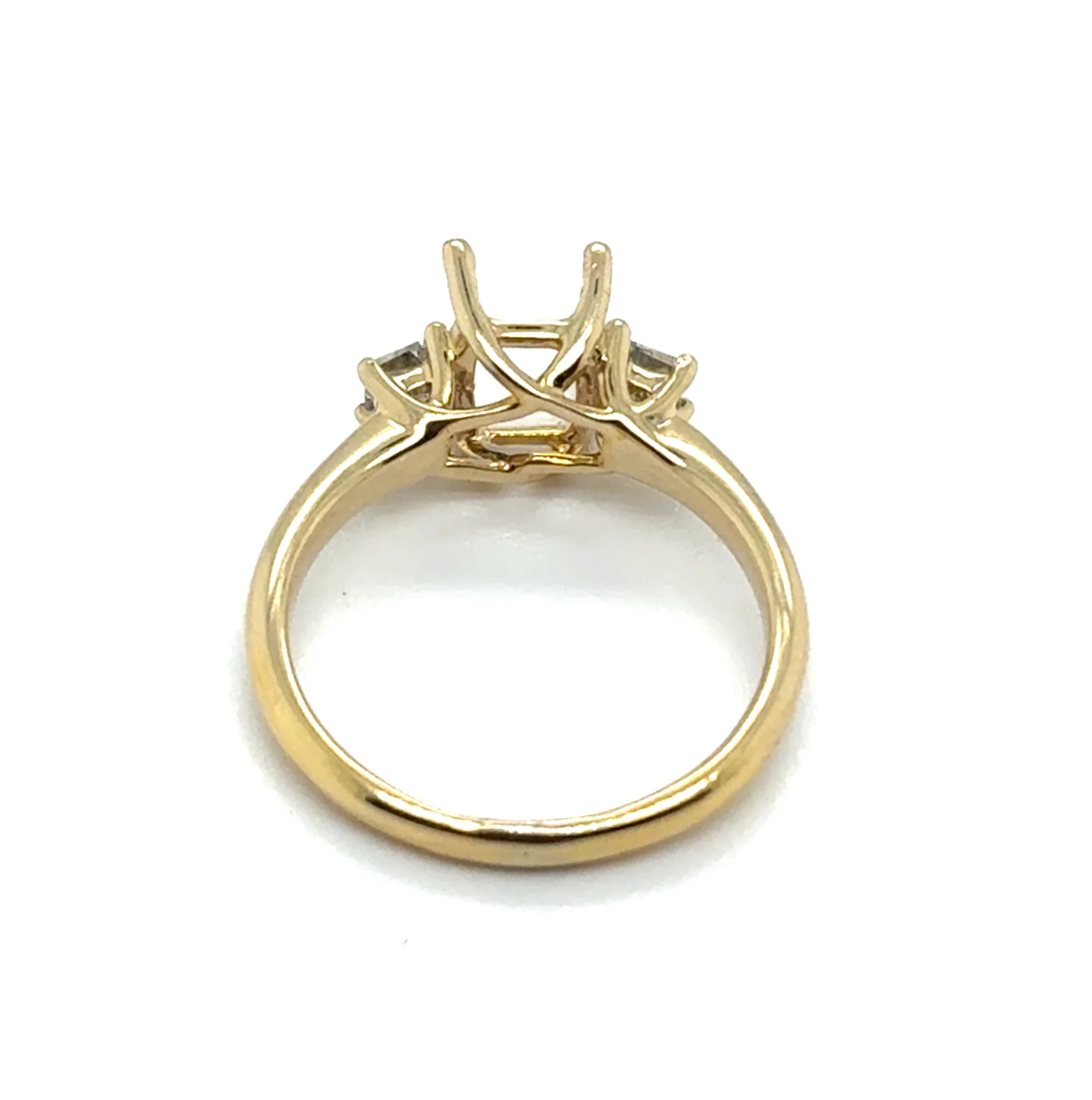 14kt Yellow Gold Trapezoid Cut Diamond Mounting - Image 3