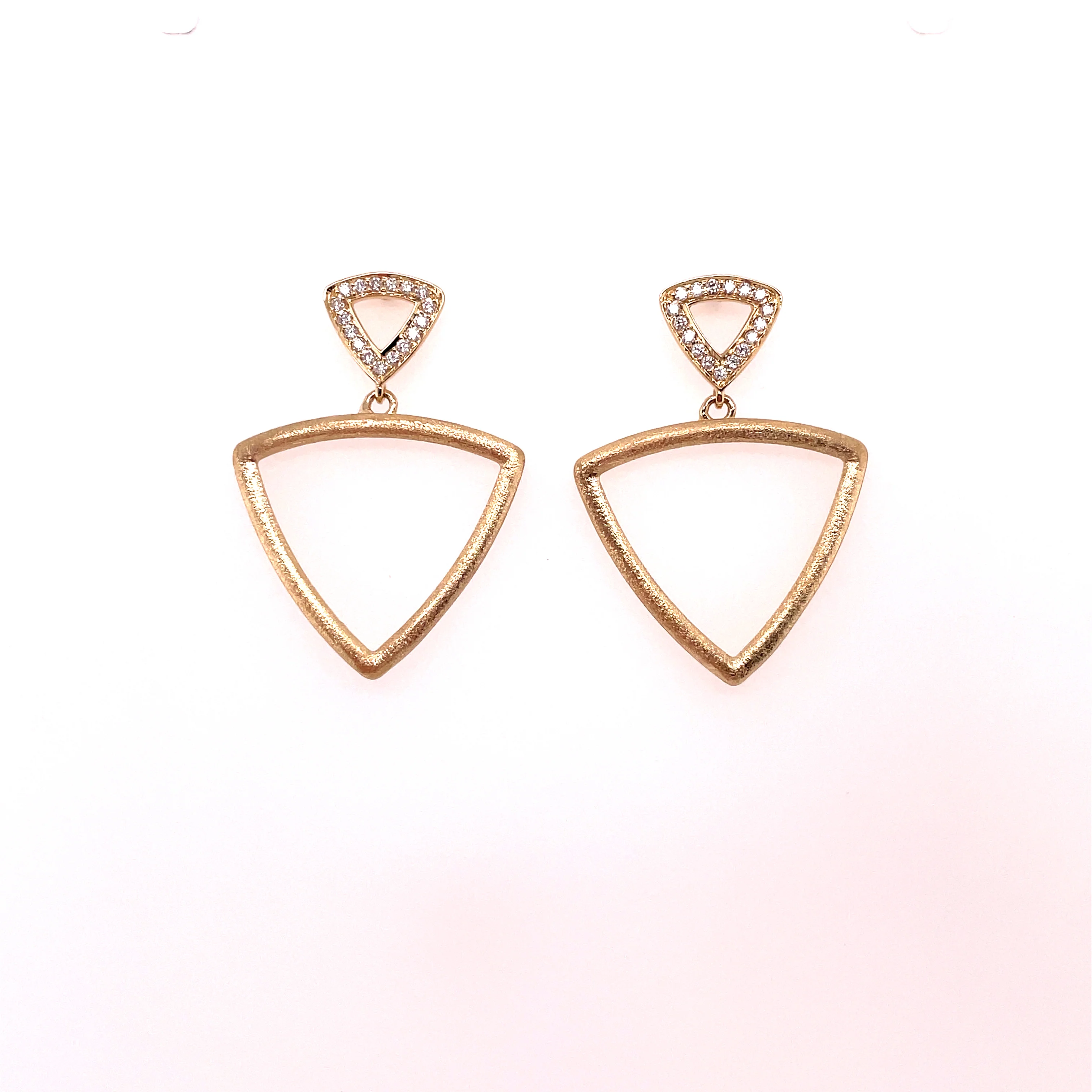 14kt Yellow Gold Triangular Earrings
