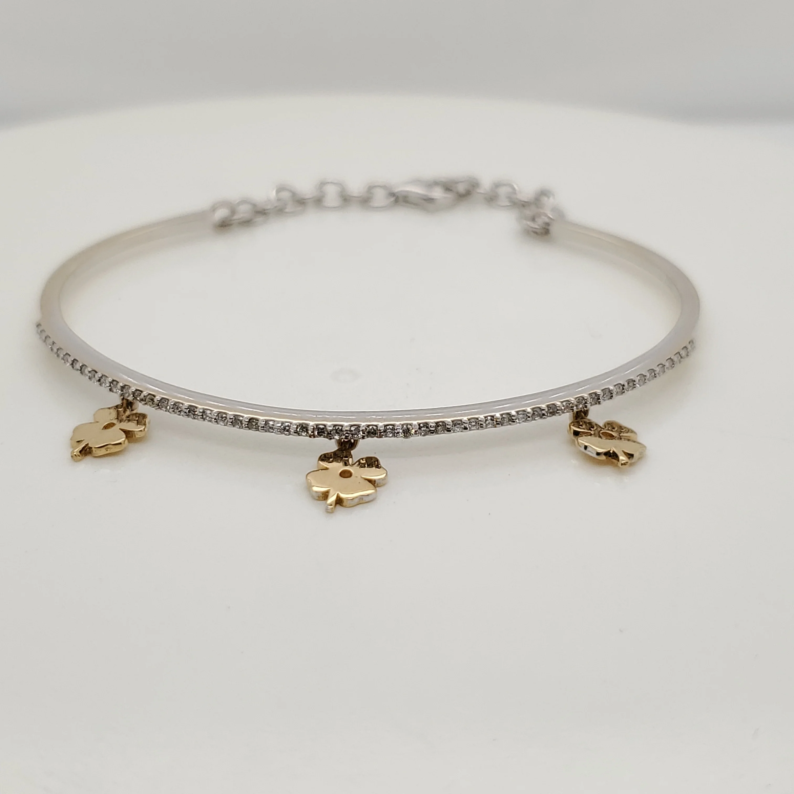 18kt Gold and Diamond Four Leaf Clover Bracelet