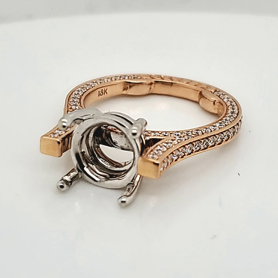 18kt Rose Gold and Diamond Engagement Ring Mounting