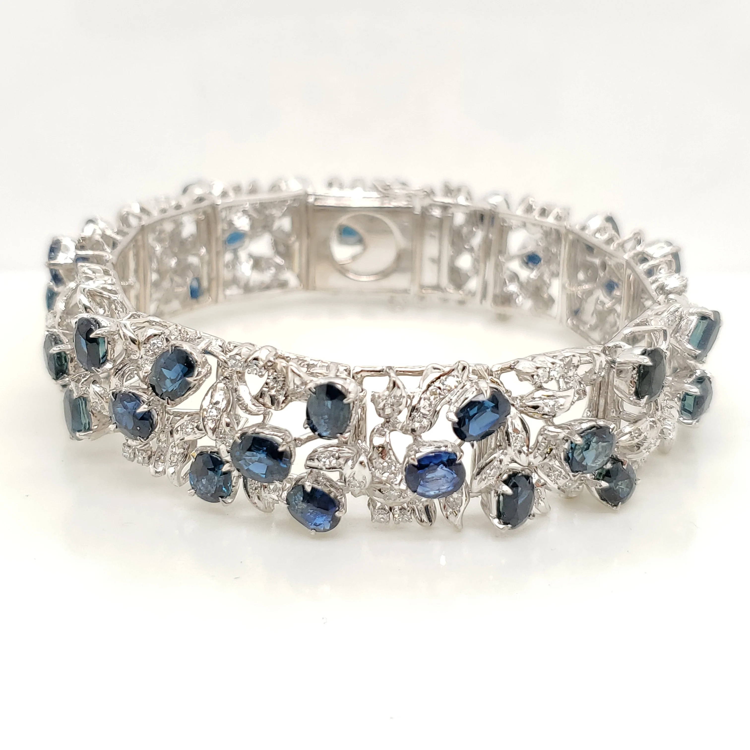 18kt White Gold Sapphire and Diamond Bracelet
