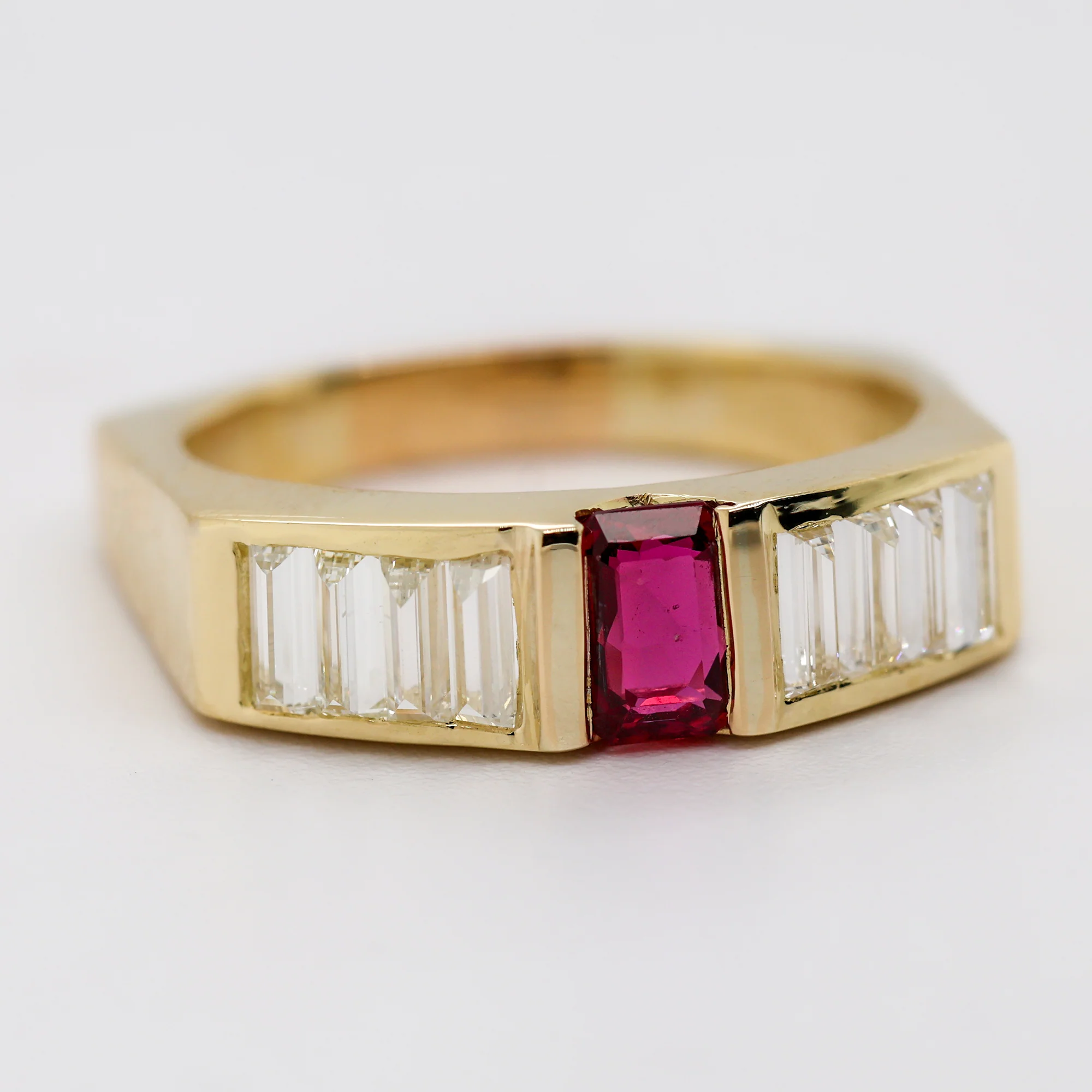 18kt Yellow Gold Ruby and Diamond Ring